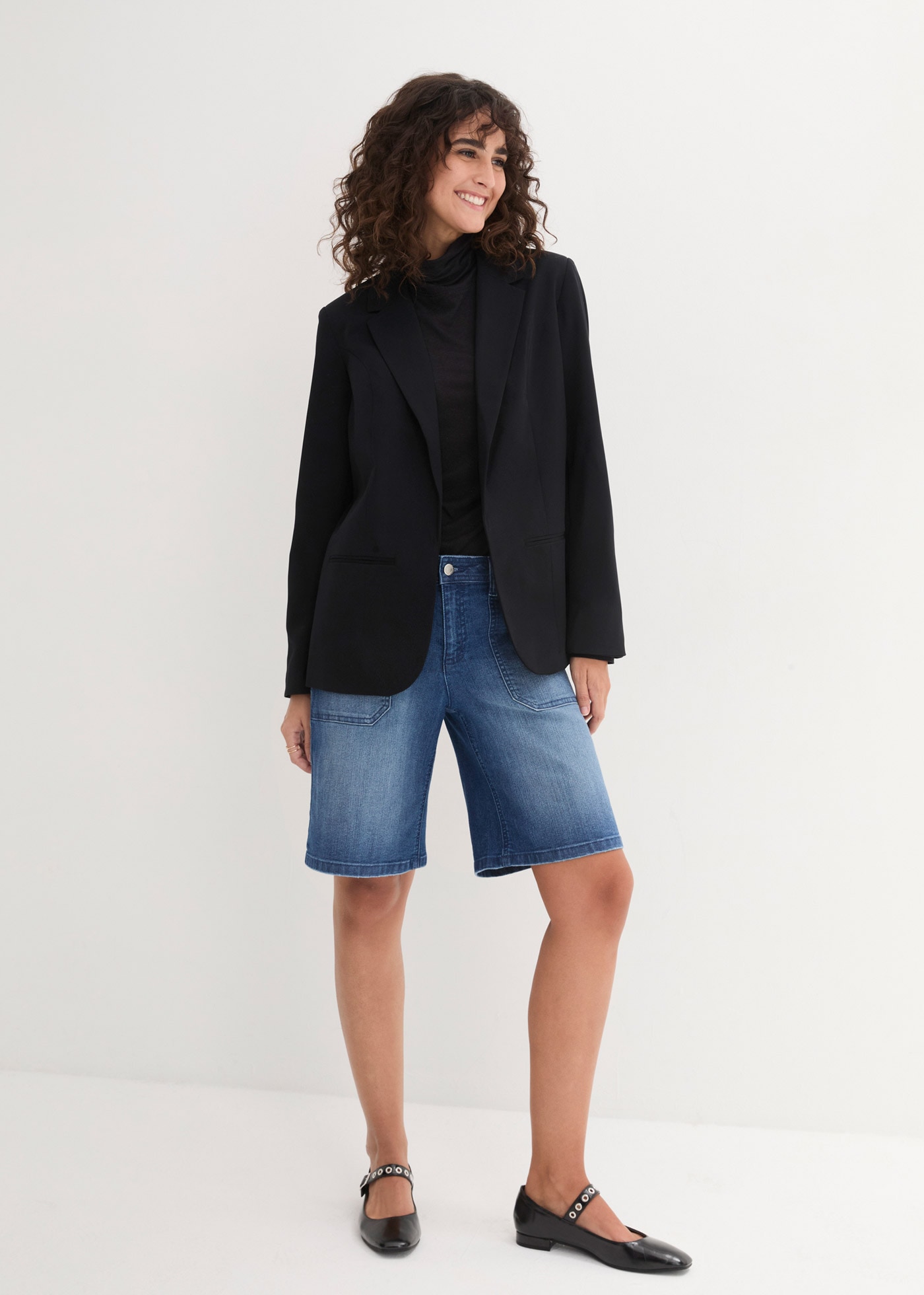 bonprix Veste blazer »Blazer« mit klassischem Reverskragen, mit Stretch-Material, Krempelärmel