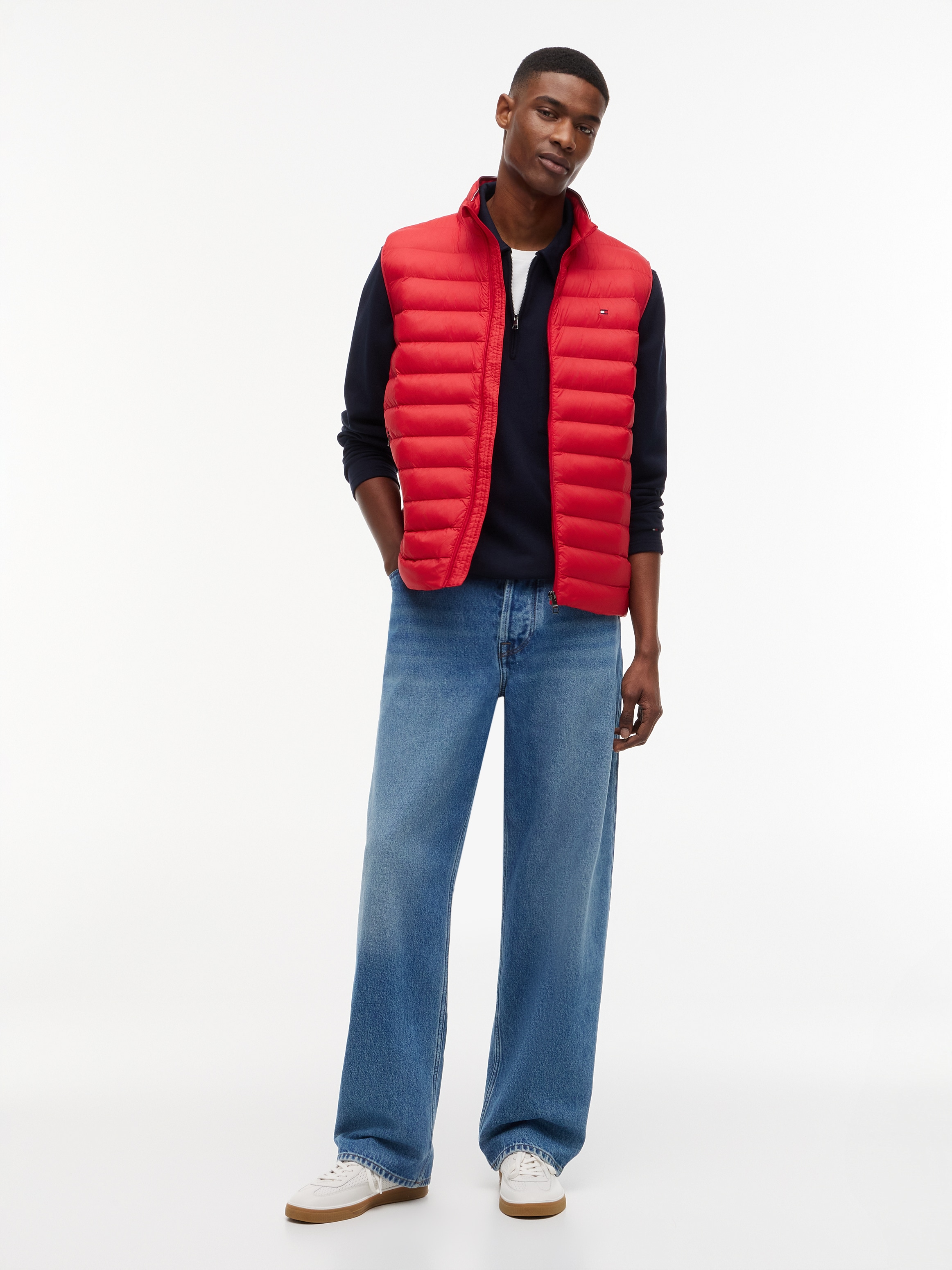 Tommy Hilfiger Gilet matelassé »PACKABLE RECYCLED VEST« avec broderie du logo