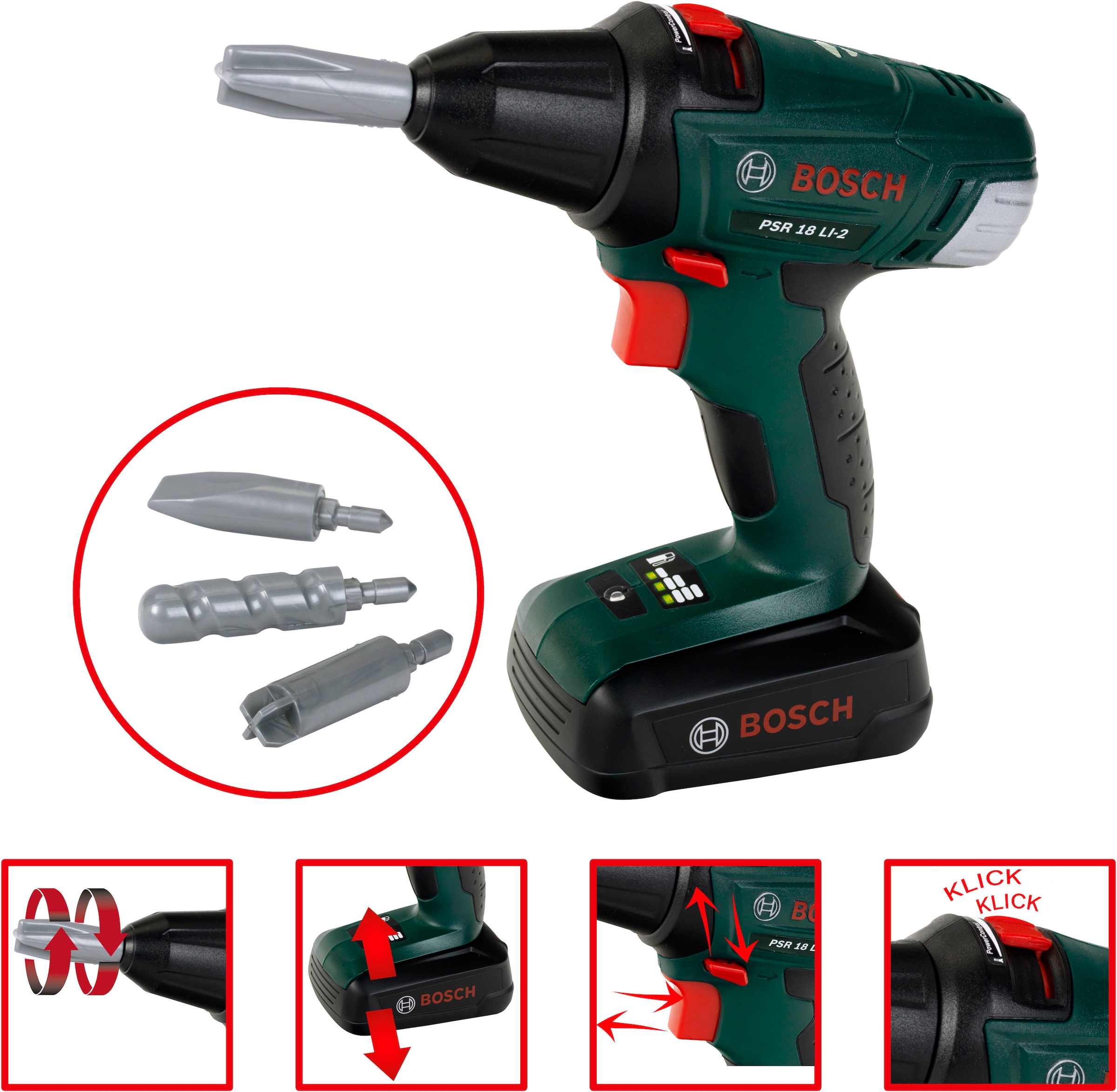 Klein Établi de jeu »BOSCH-Workstation Mega, mit Handwerker Set« mit BOSCH Akkuschrauber; Made in Germany