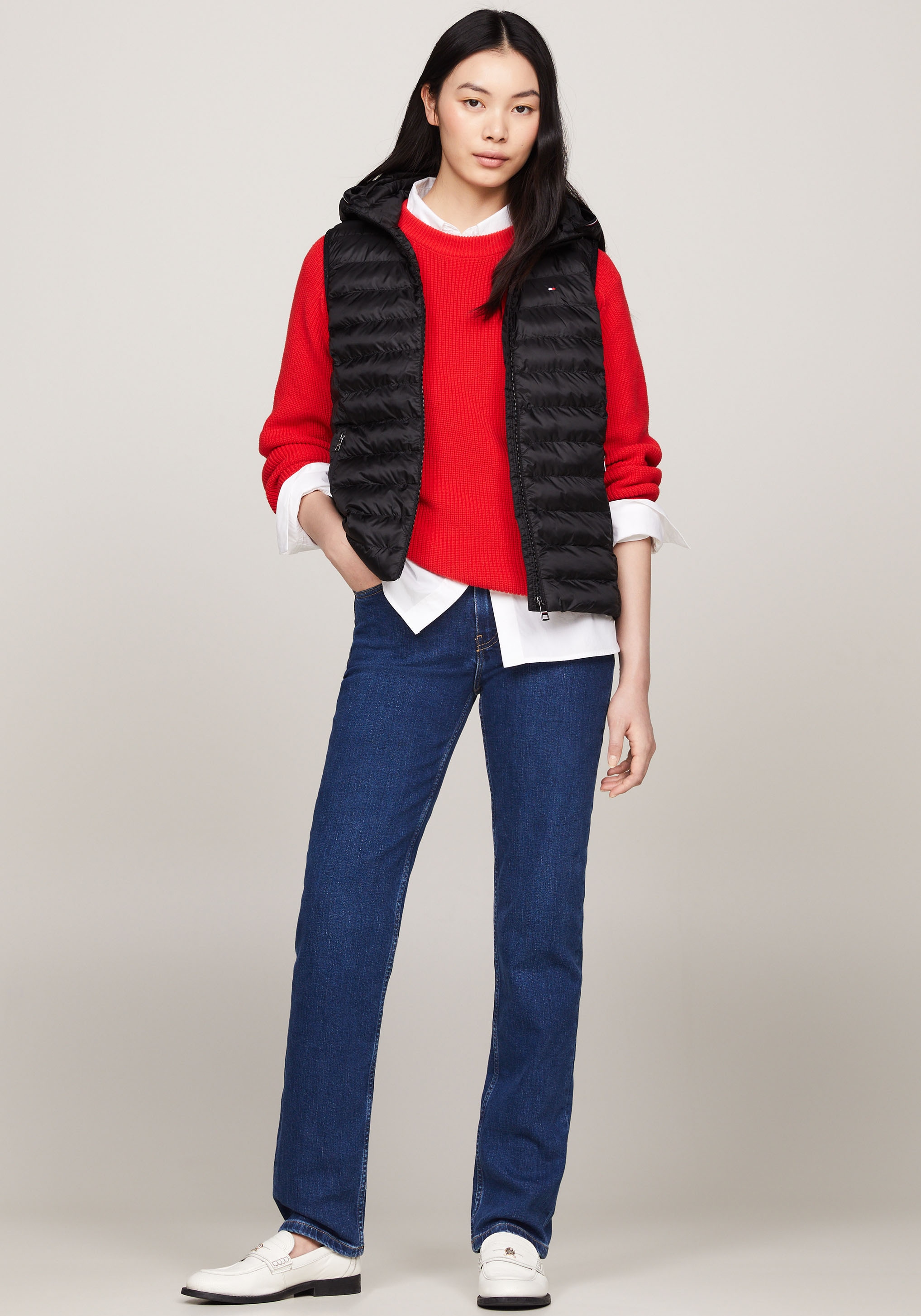 Tommy Hilfiger Steppweste »LW PADDED GLOBAL STRIPE VEST«, (Global Serie TH WOMEN), Reissverschlusstaschen