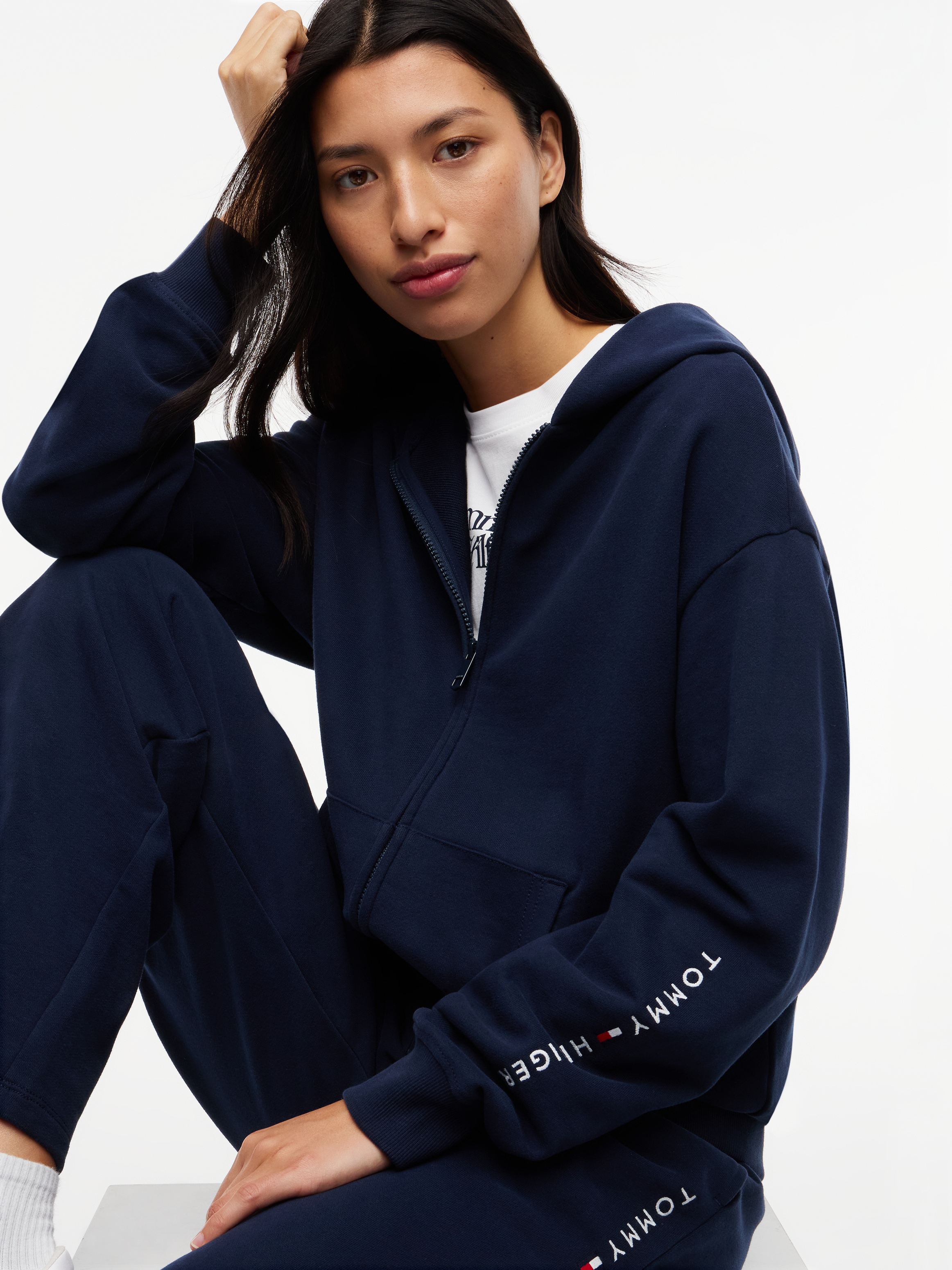 Tommy Hilfiger Underwear Sweat à capuche Paquet,  coupe normale, inscription sur la manche