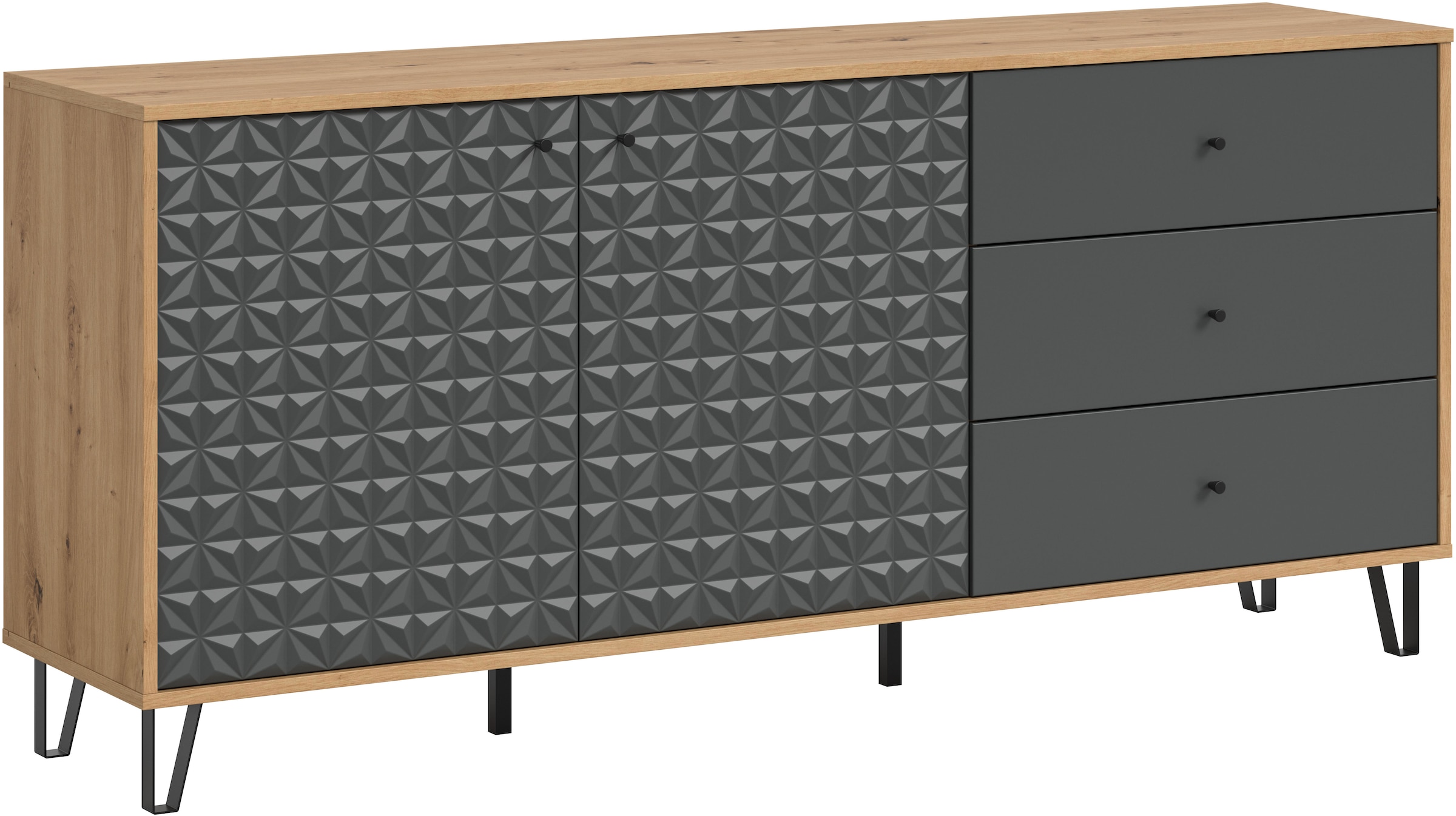 Image of Home affaire Sideboard "VICENZA, Breite 169cm, 2 Türen, 2 Einlegeböden, 4 Fächer, 3 Schubkäste" Kommode, Schrank, Anrichte, Board, Wohnzimmerschrank