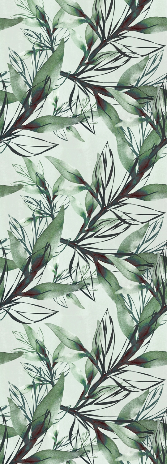 Image of queence Vinyltapete "Jara" Motiv bedruckt botanisch floral gemustert natürlich glatt 90x250cm, selbstklebend, kinderleichte Anbringung, Sticker