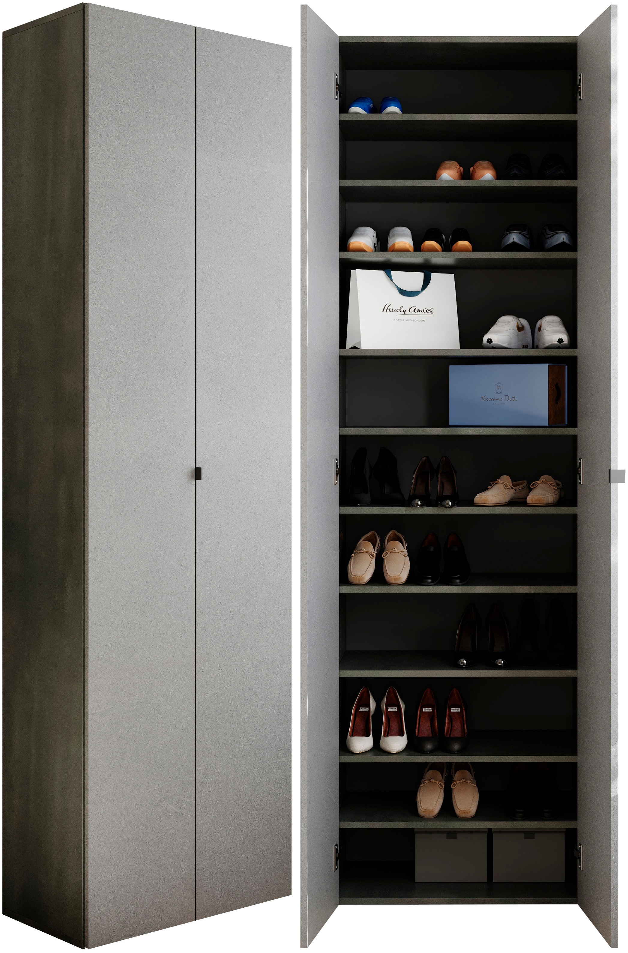 Image of GOODproduct Schuhschrank "Pratiko Breite 63 cm, Höhe 212 cm, Schuhregal mit 11 Ebenen," Schuhkommode, 2 Türen, Platz für bis zu 27 Paar Schuhe