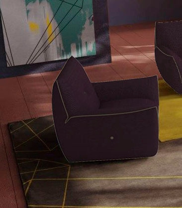 Image of Egoitaliano Sessel "Yuki, extravagantes Design und höchster Sitzkomfort, tolle Details" mit bioelasatische MIcrofaser BOUNCE bezogen