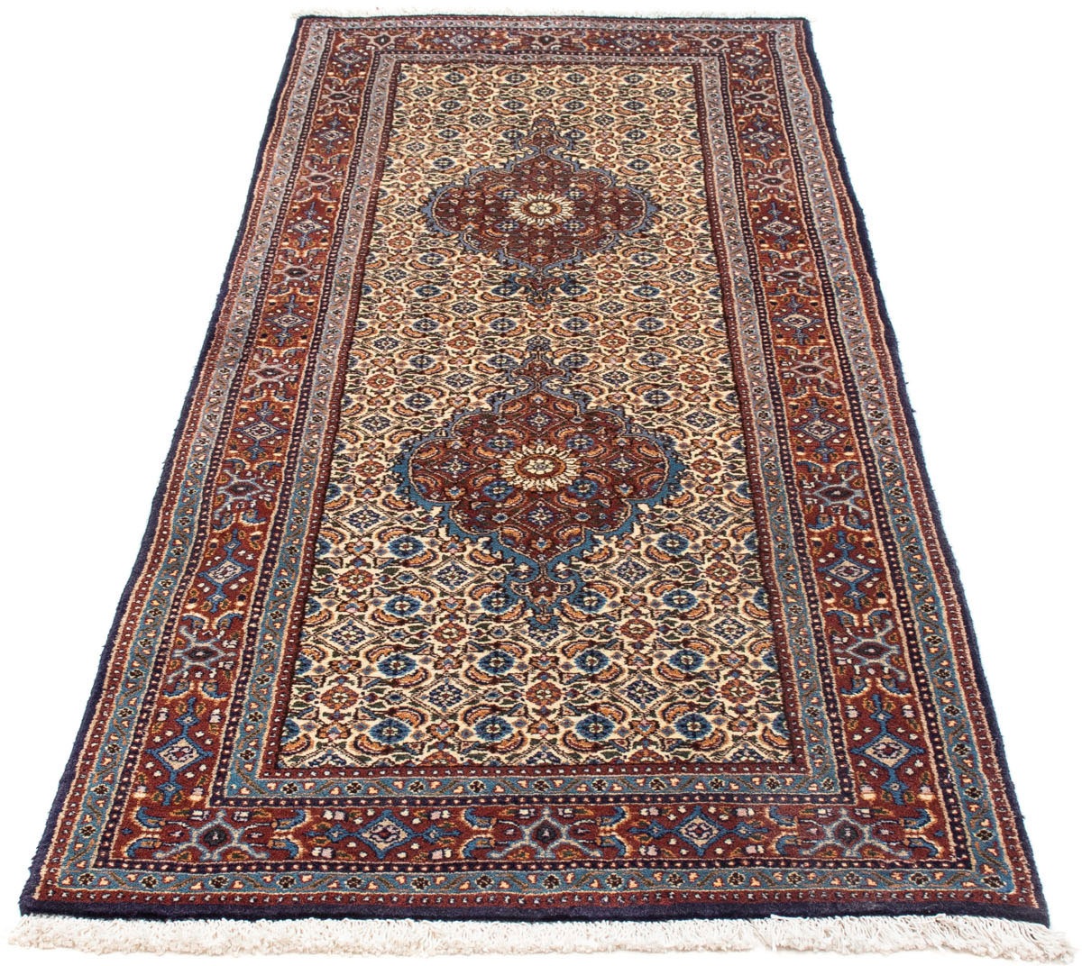 Image of morgenland Hochflor-Läufer »Moud Medaillon Beige 191 x 78 cm«, rechteckig, 1 mm Höhe, Handgeknüpft bei Ackermann Versand Schweiz