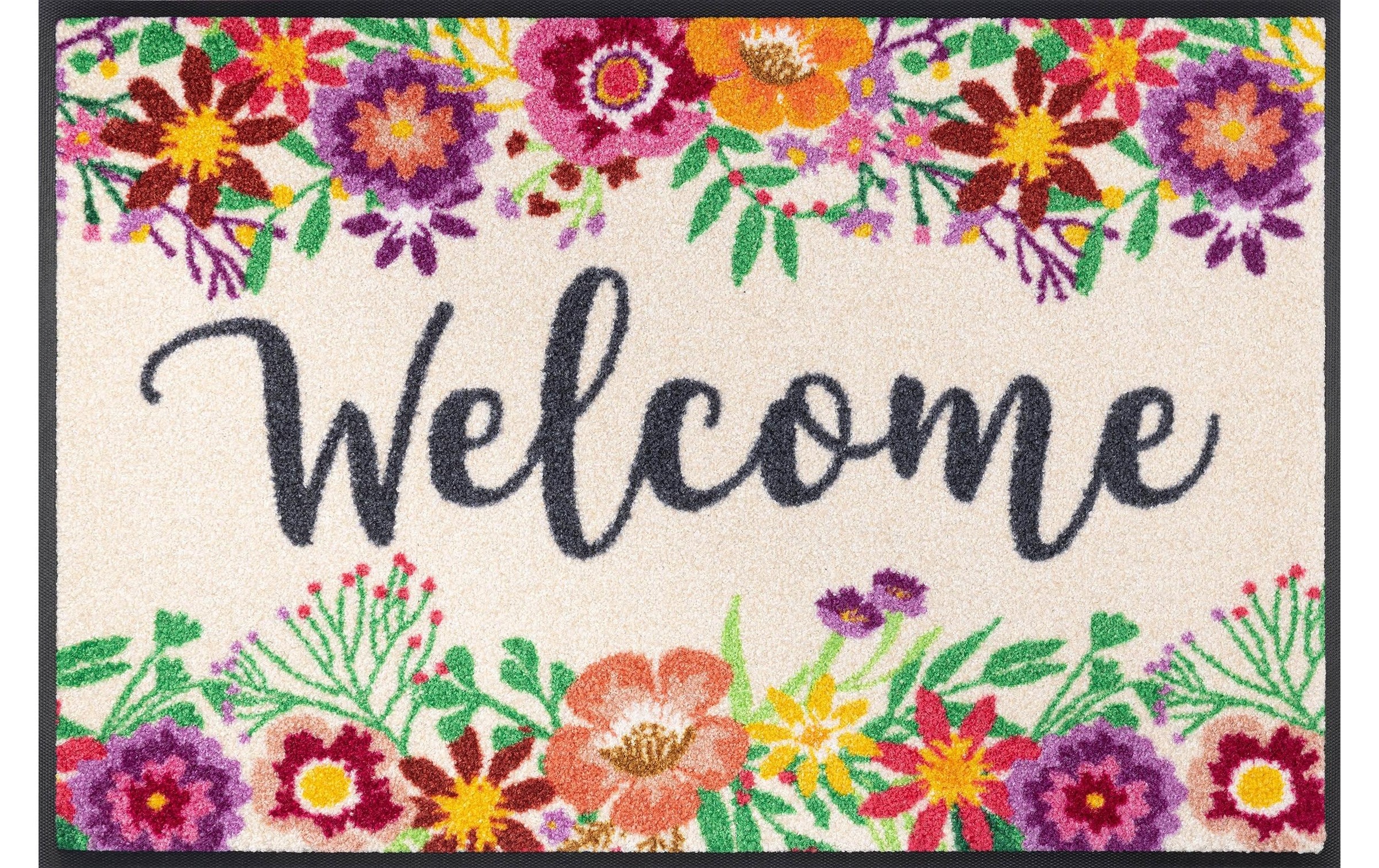 Image of wash+dry by Kleen-Tex Fussmatte »Welcome Blooming«, quadratisch, - mm Höhe bei Ackermann Versand Schweiz