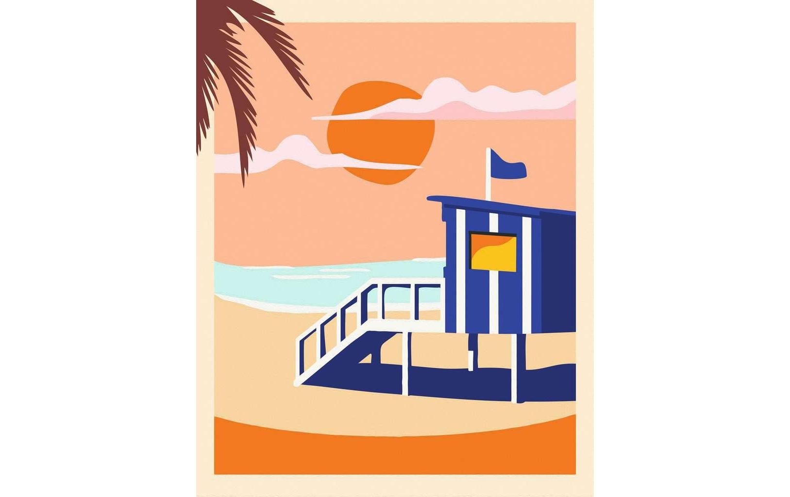 Ravensburger Malen nach Zahlen »CreArt – Beach Cottage«, Mit ausführlicher Malanleitung und Vorlageblatt