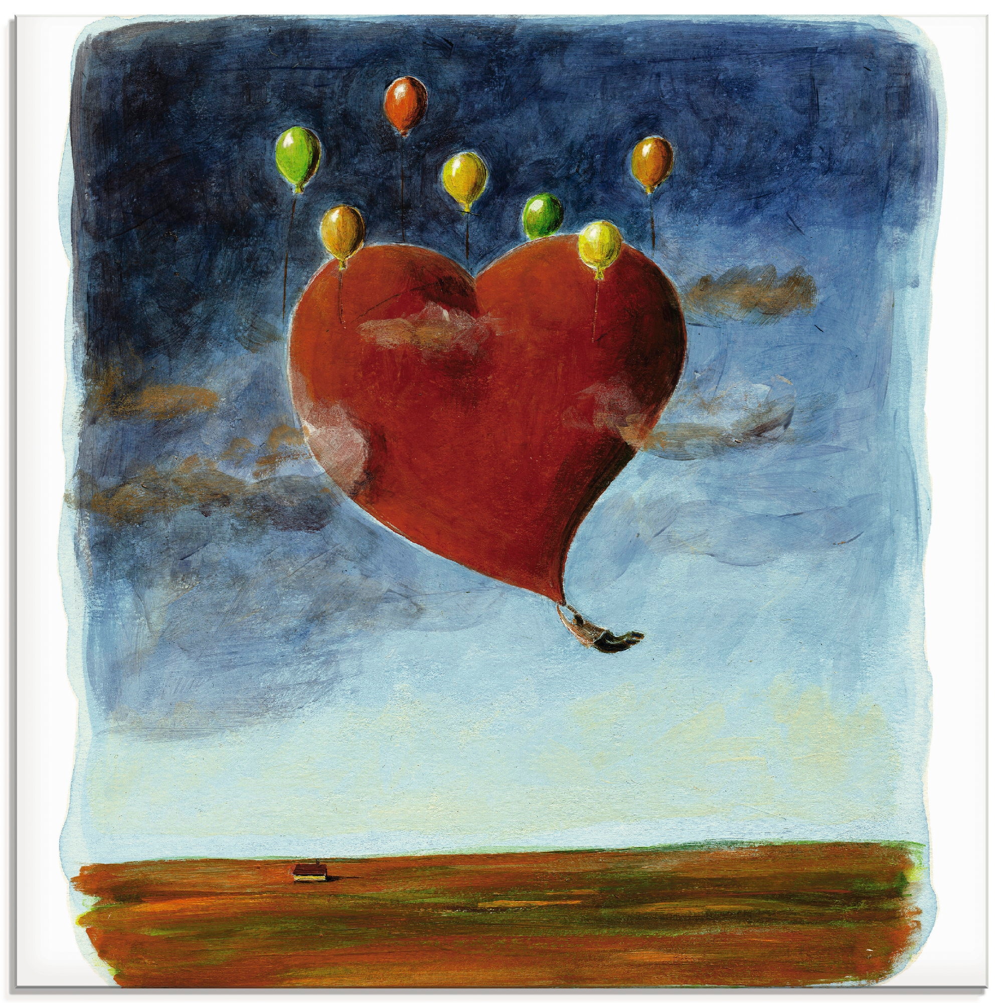 Image of Artland Glasbild "Fliegendes Herz" Herzen 1 Stk. tlg. in verschiedenen Grössen