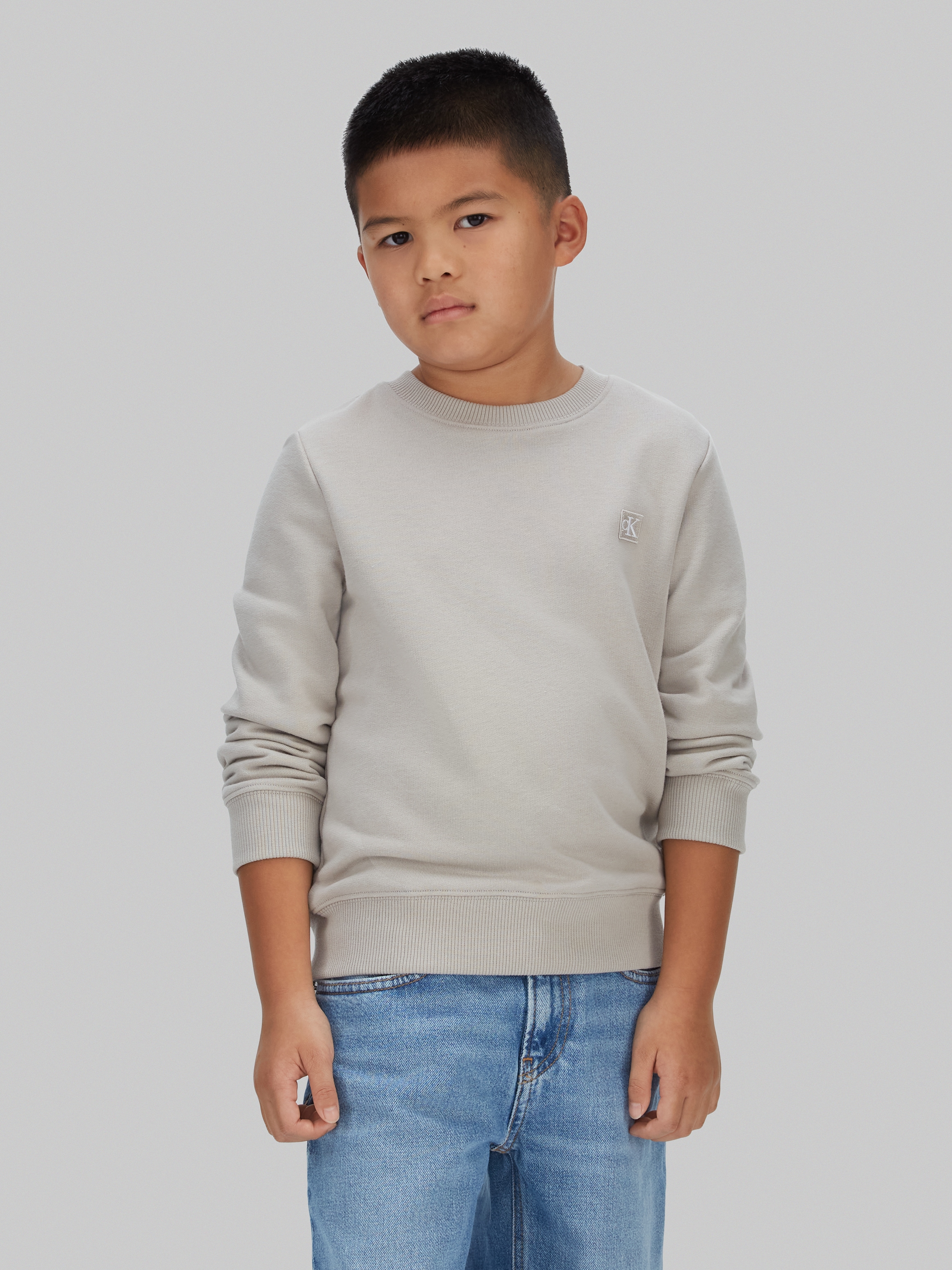 Image of Calvin Klein Jeans Sweatshirt "MONO MINI BADGE REG CN", für Kinder bis 16 Jahre mit Logoschriftzug