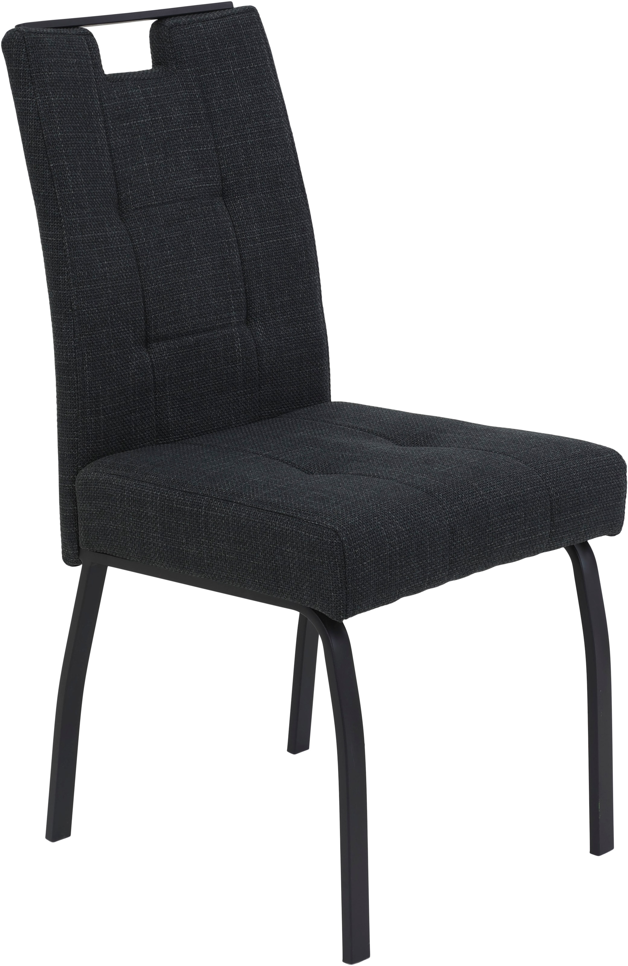 HELA 4-Fussstuhl »LINZ, Esszimmerstuhl, Komfortstuhl«, (Set), 2 St., Microfaser-Webstoff, XL-Sitz,elegante Griffleiste,Komfortsitz mit Federkern,140kg belastbar