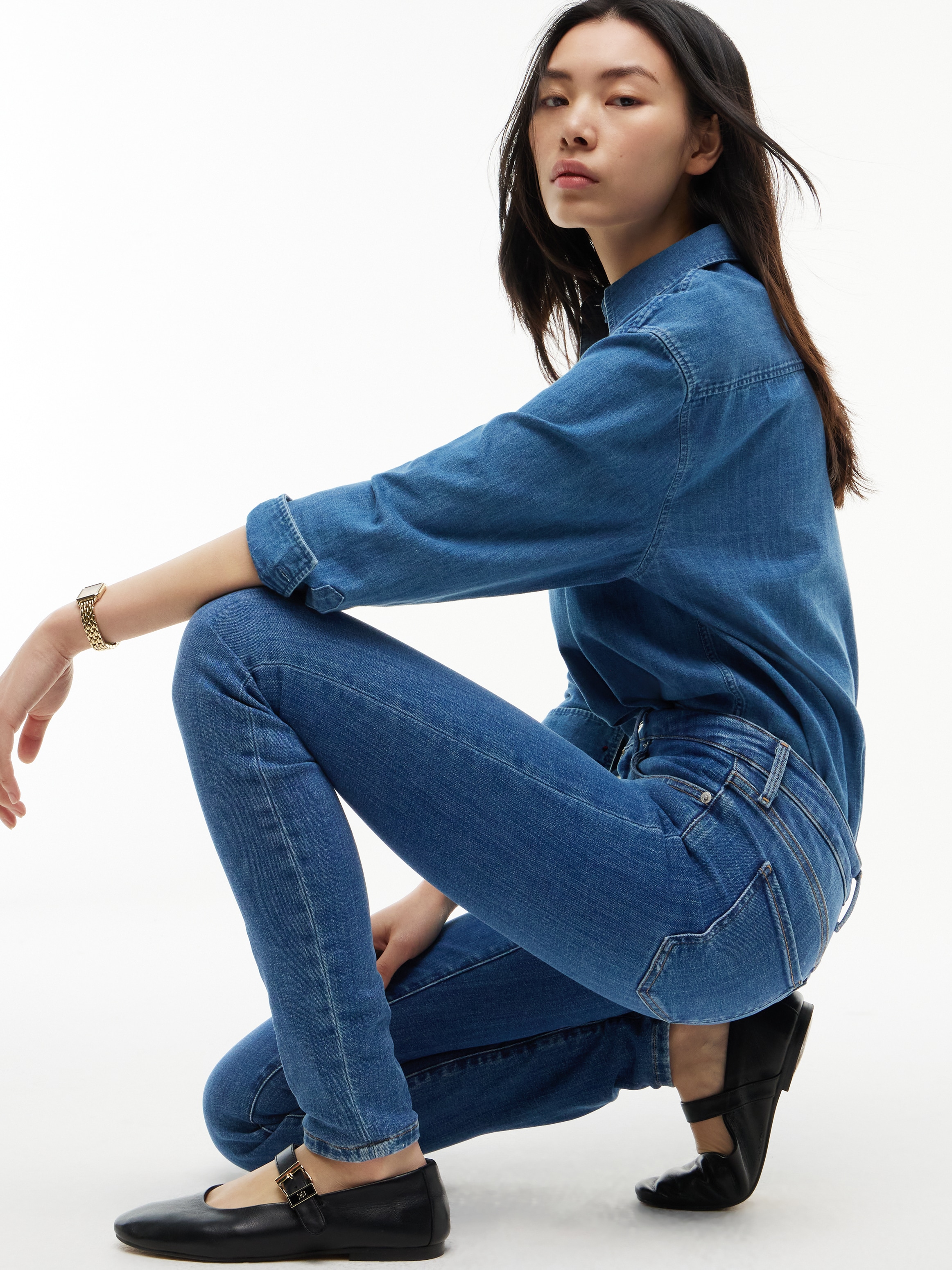 Tommy Hilfiger Jeans skinny »HERITAGE COMO SKINNY RW« avec badge logo Tommy Hilfiger, style 5 poches