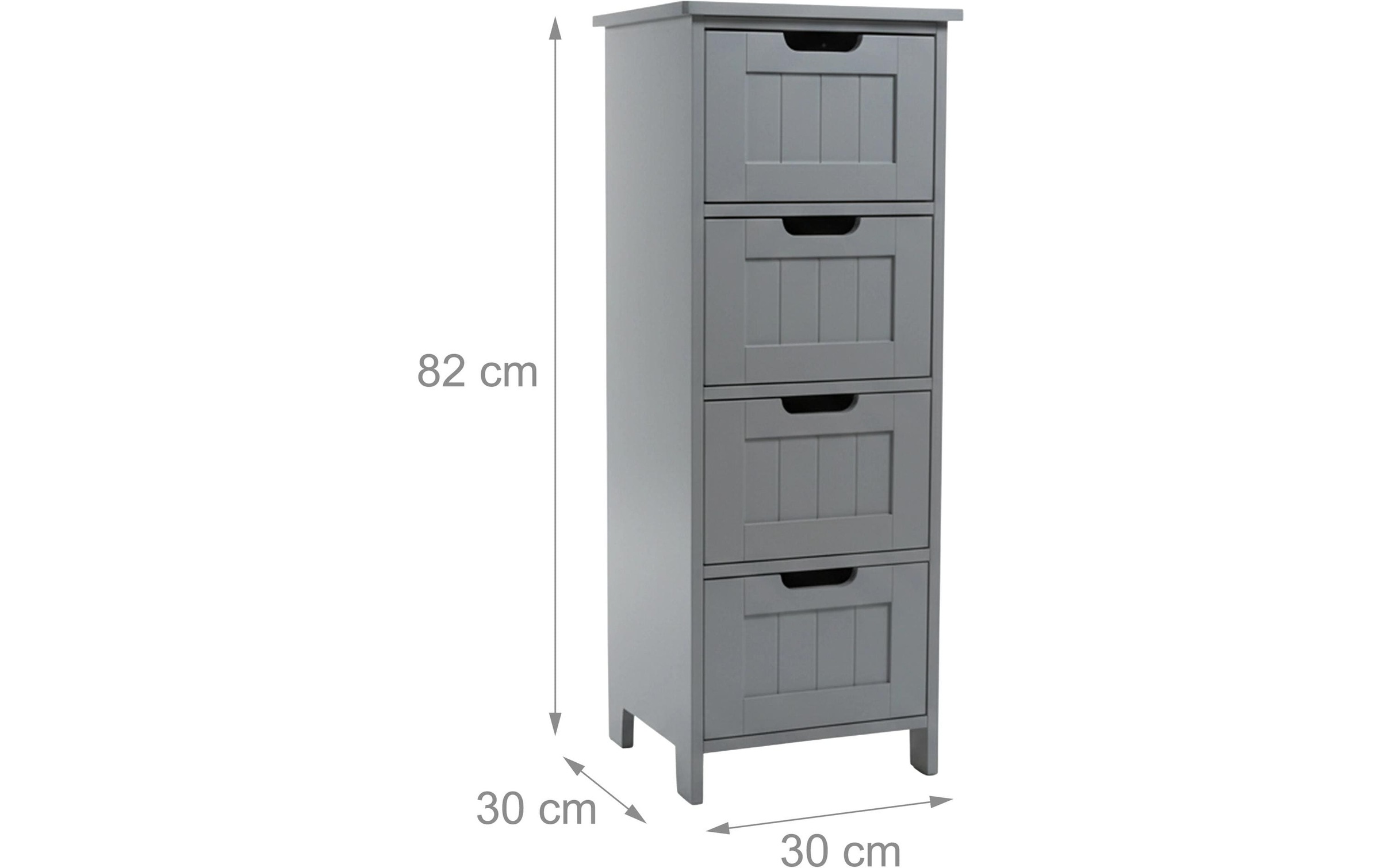 relaxdays Badregal »30 x 82 cm« Kompakte Badkommode im Landhausstil