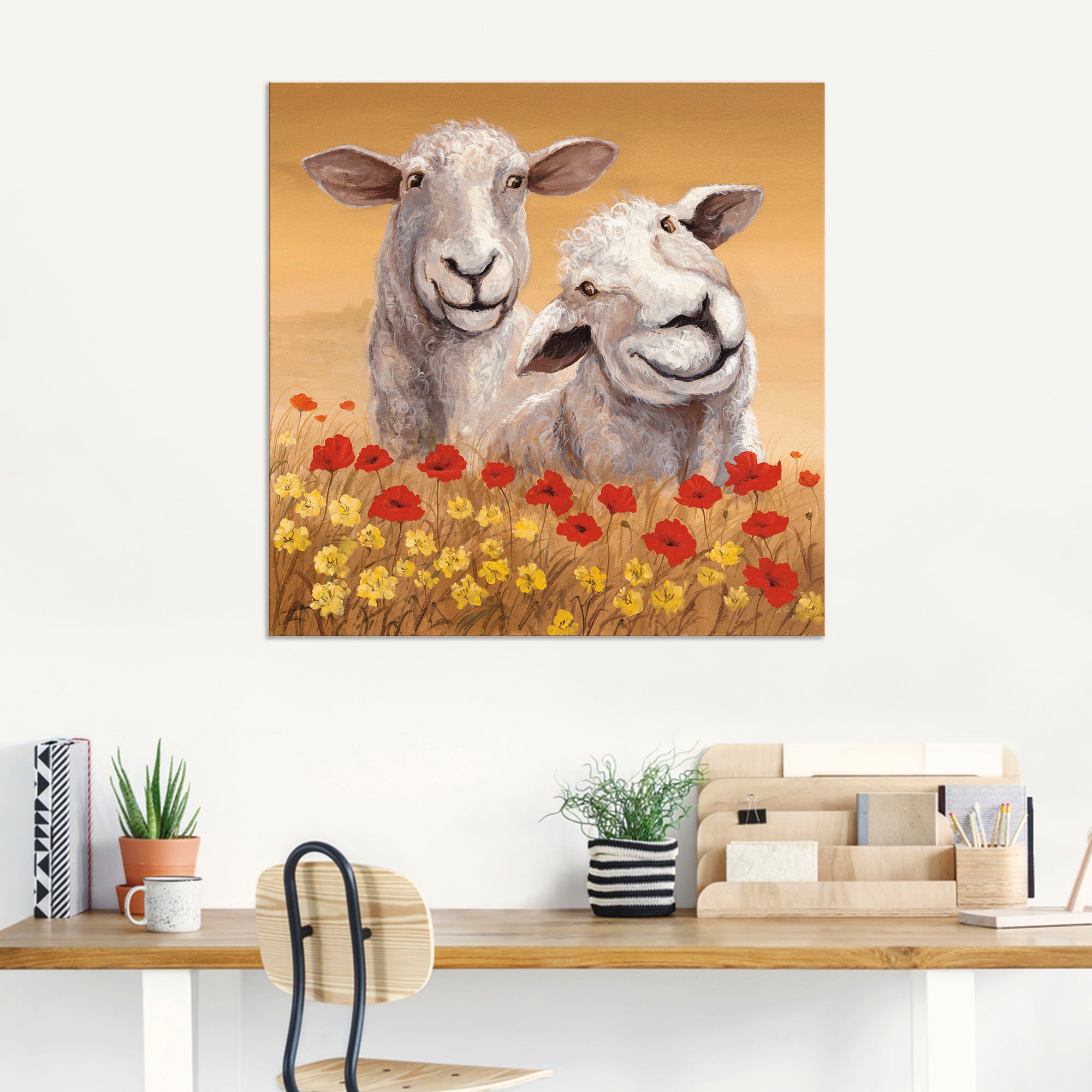 Artland Wandbild »Schafe«, Haustiere, (1 St.), als Alubild, Outdoorbild, Leinwandbild, Poster in verschied. Grössen
