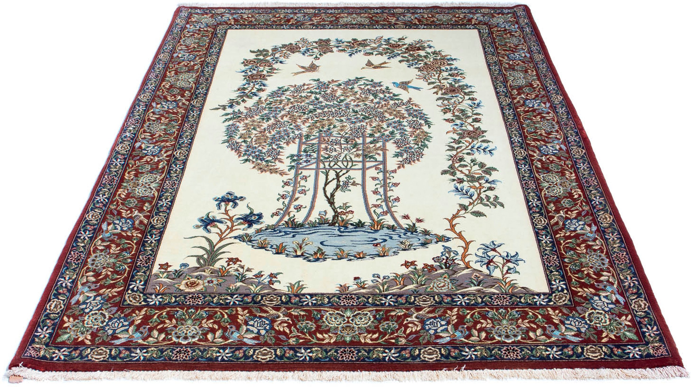 Image of morgenland Orientteppich »Perser - Ghom - 202 x 135 cm - beige«, rechteckig, 10 mm Höhe, Wohnzimmer, Handgeknüpft, Einzelstück mit Zertifikat bei Ackermann Versand Schweiz