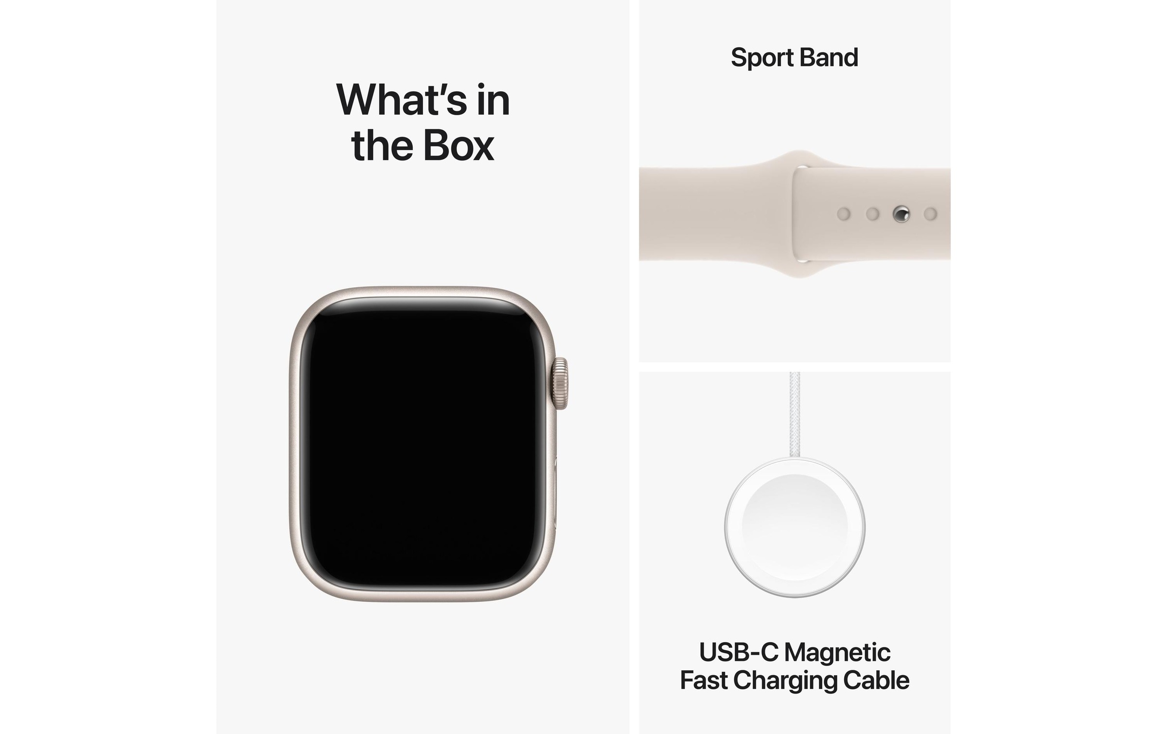 Apple Smartwatch »Series 9, GPS, Aluminium-Gehäuse mit Sportarmband«, Watch OS 10, 64 GB