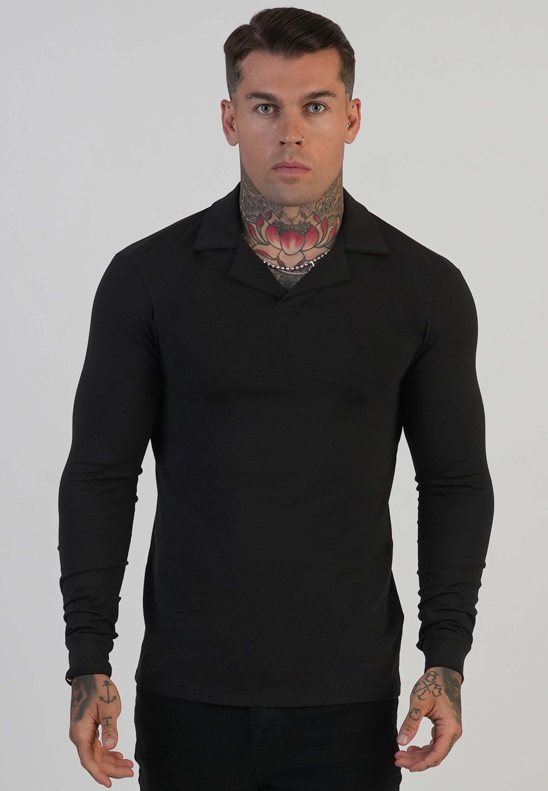 Siksilk Langarm-Poloshirt »Siksilk Langarmpolo Long Sleeve Revere Polo«
