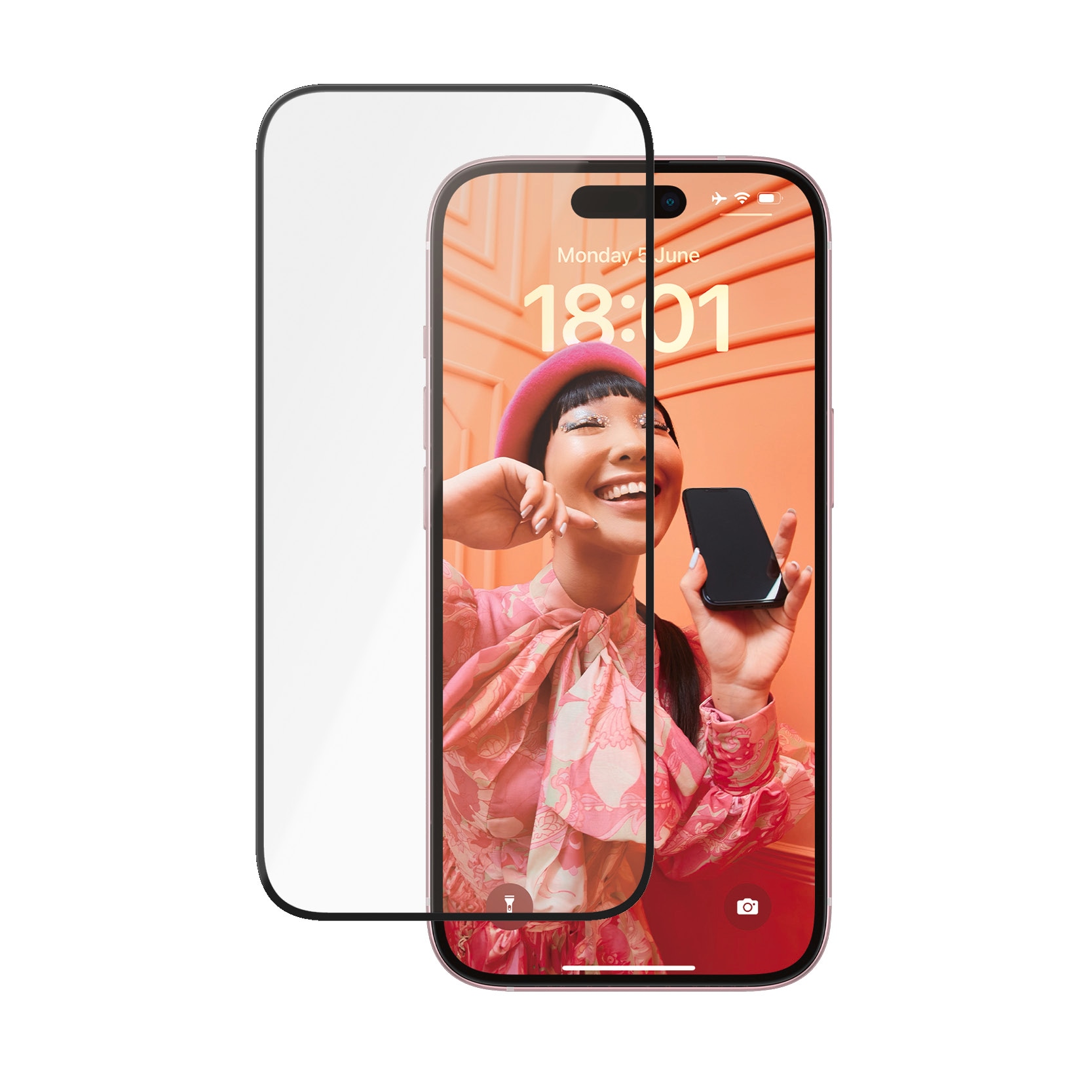 PanzerGlass Displayschutzglas »Ultra-Wide Fit Ceramic Protection Screen Protector«, für Apple iPhone 15, (1 St.), Displayschutzfolie, Schutzfolie, Bildschirmschutz, kratz- & stossfest
