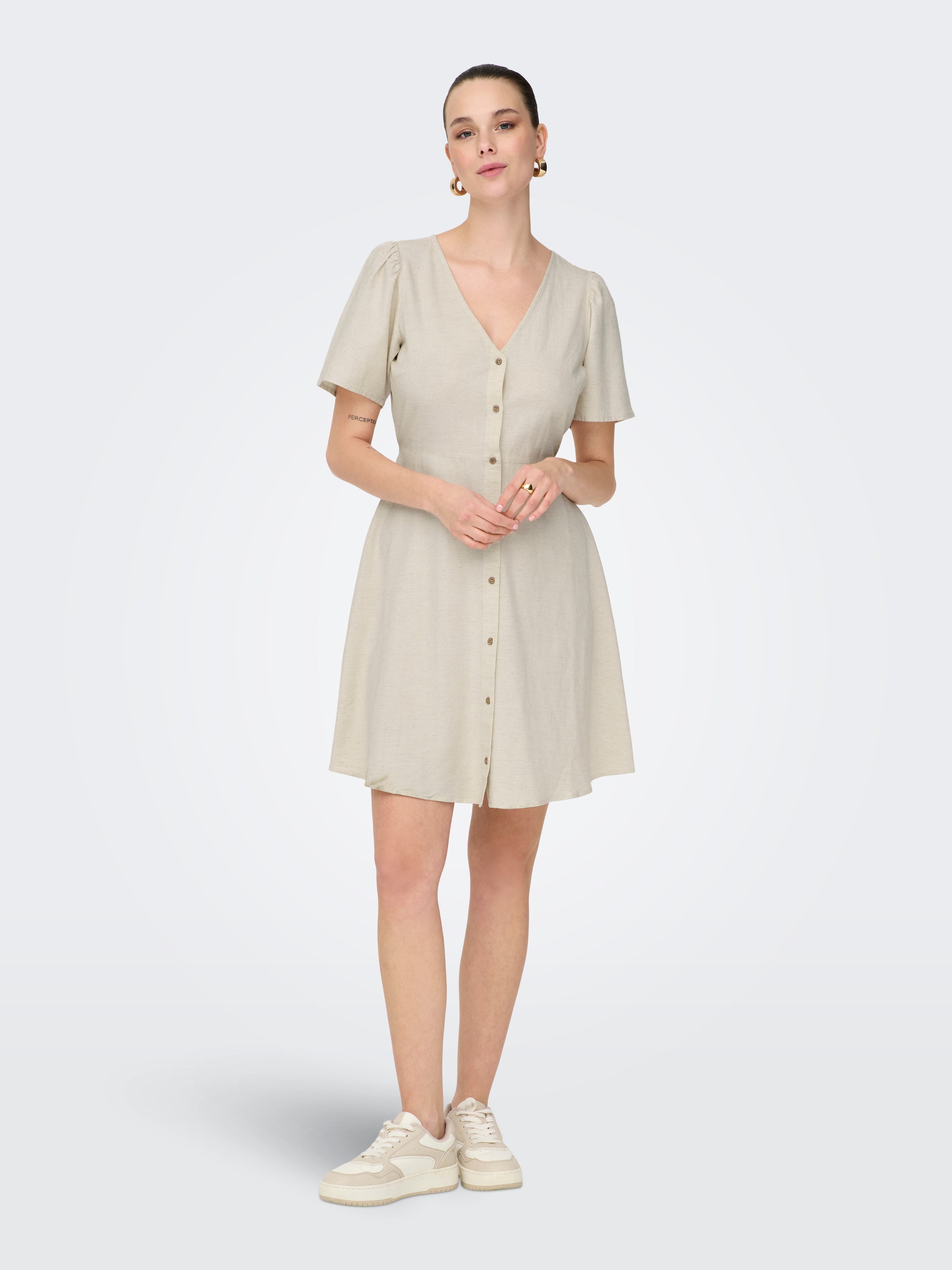 ONLY Mini-robe »ONLVITA LIFE S/S SHORT DRESS NOOS WVN« mélange viscose, coupe régulière