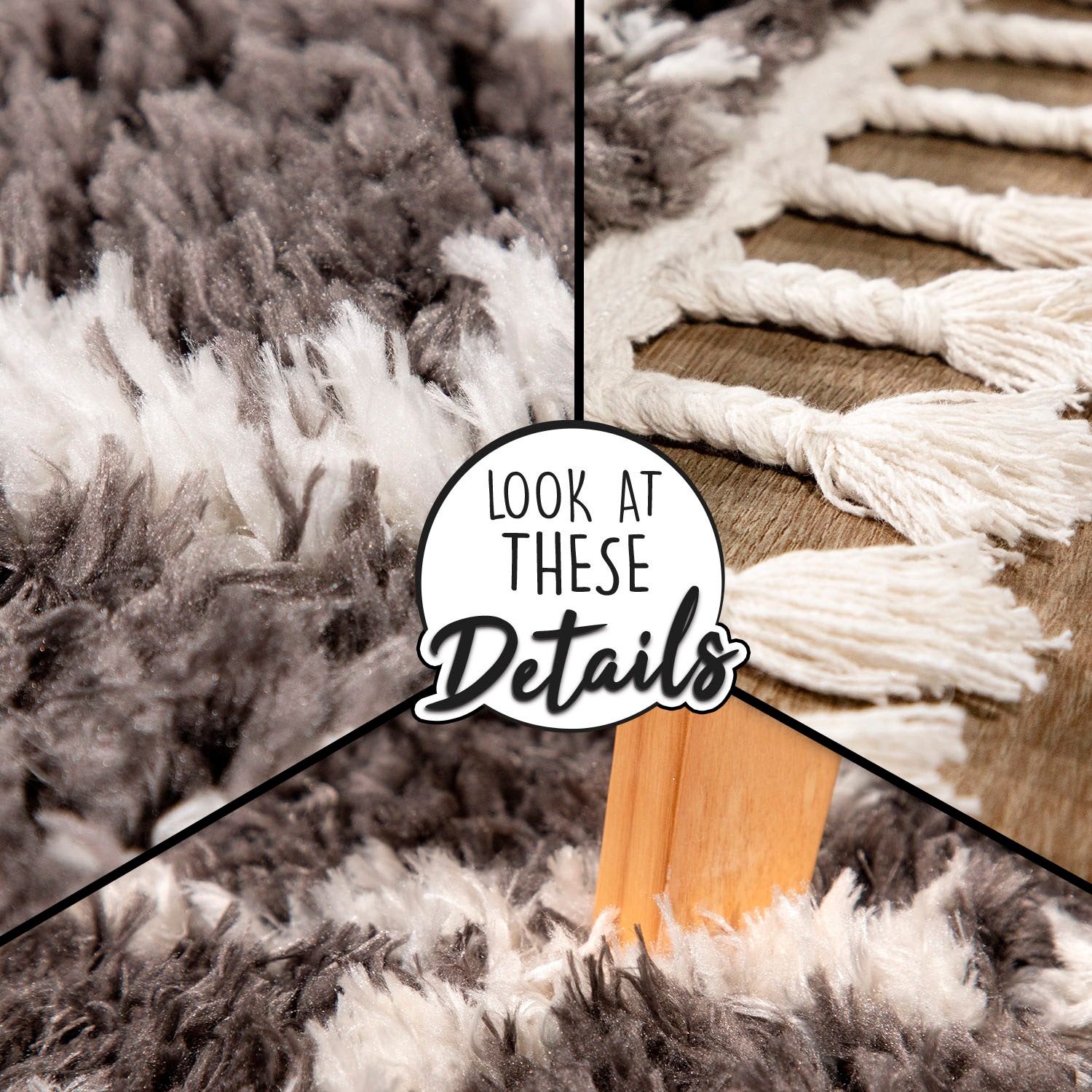 Paco Home Hochflor-Teppich »Orebro 171«, rund, 44 mm Höhe, modernes Rauten Muster, besonders weich & kuschelig