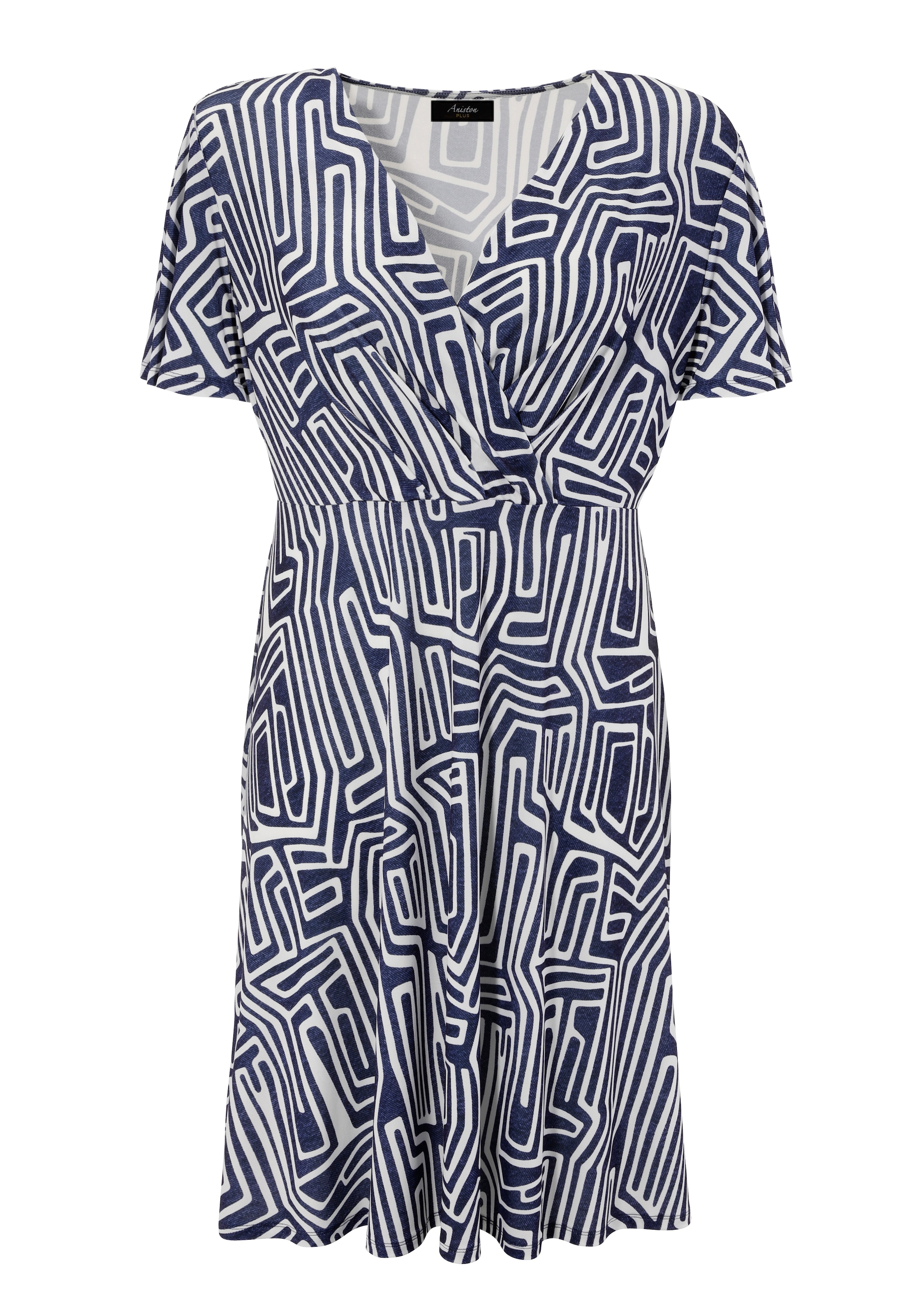 Aniston PLUS Jerseykleid, mit V-Ausschnitt in Wickeloptik