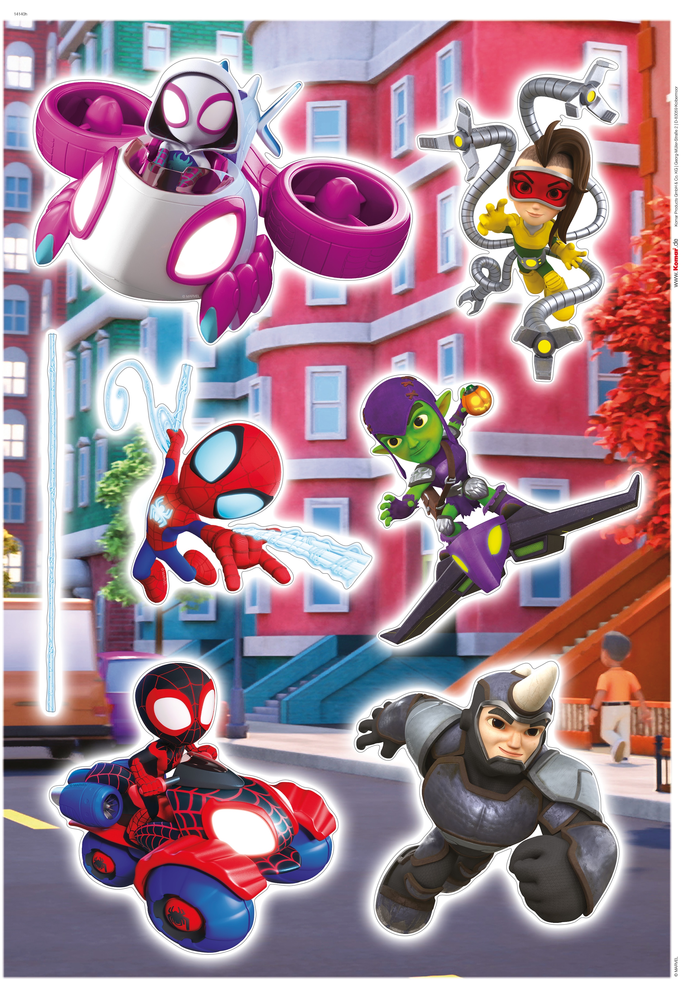 Komar Wandtattoo »Spidey and His Amazing Friends Chasing - Grösse 50 x 70 cm« selbstklebend, Wandsticker, Kinderzimmer