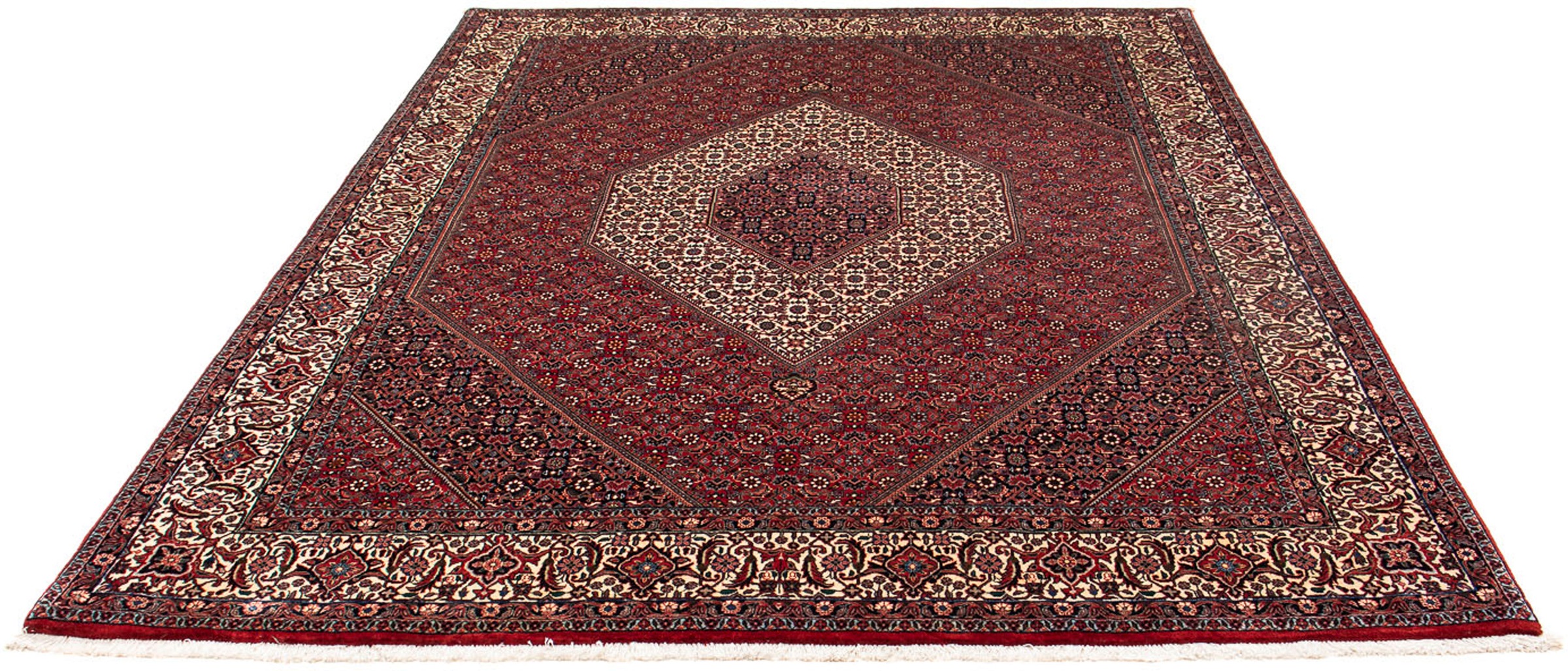 Image of morgenland Orientteppich »Perser - Bidjar - 252 x 203 cm - dunkelrot«, rechteckig, 15 mm Höhe, Wohnzimmer, Handgeknüpft, Einzelstück mit Zertifikat bei Ackermann Versand Schweiz