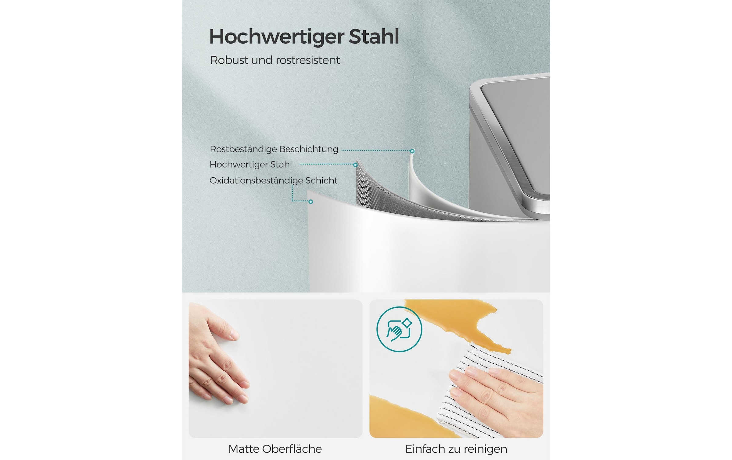 SONGMICS Mülleimer »60 l« 2 Behälter