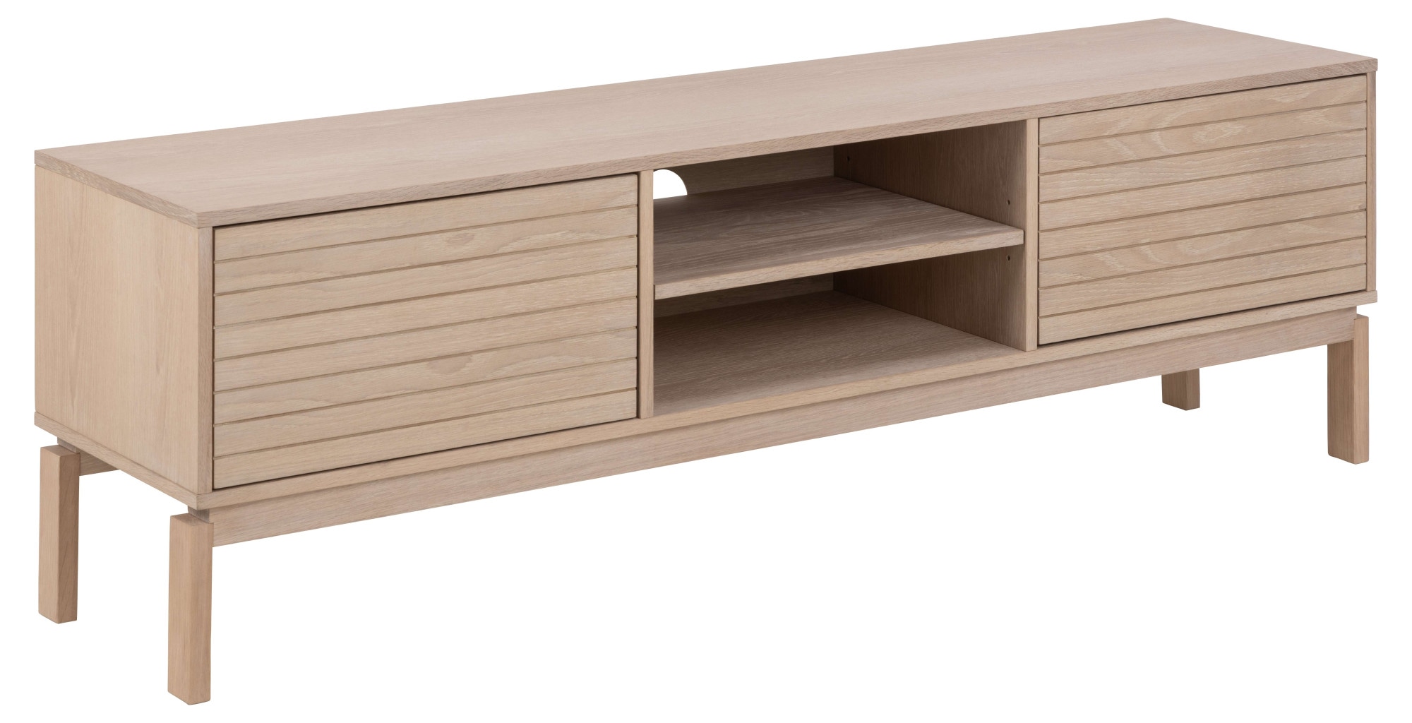 ACTONA GROUP »Linley TV-Tisch, Lowboard, Fernsehtisch,« Eichenfurnier, 2 Türen, 2 Einlegeböden, Lamellenfront, B: 160cm