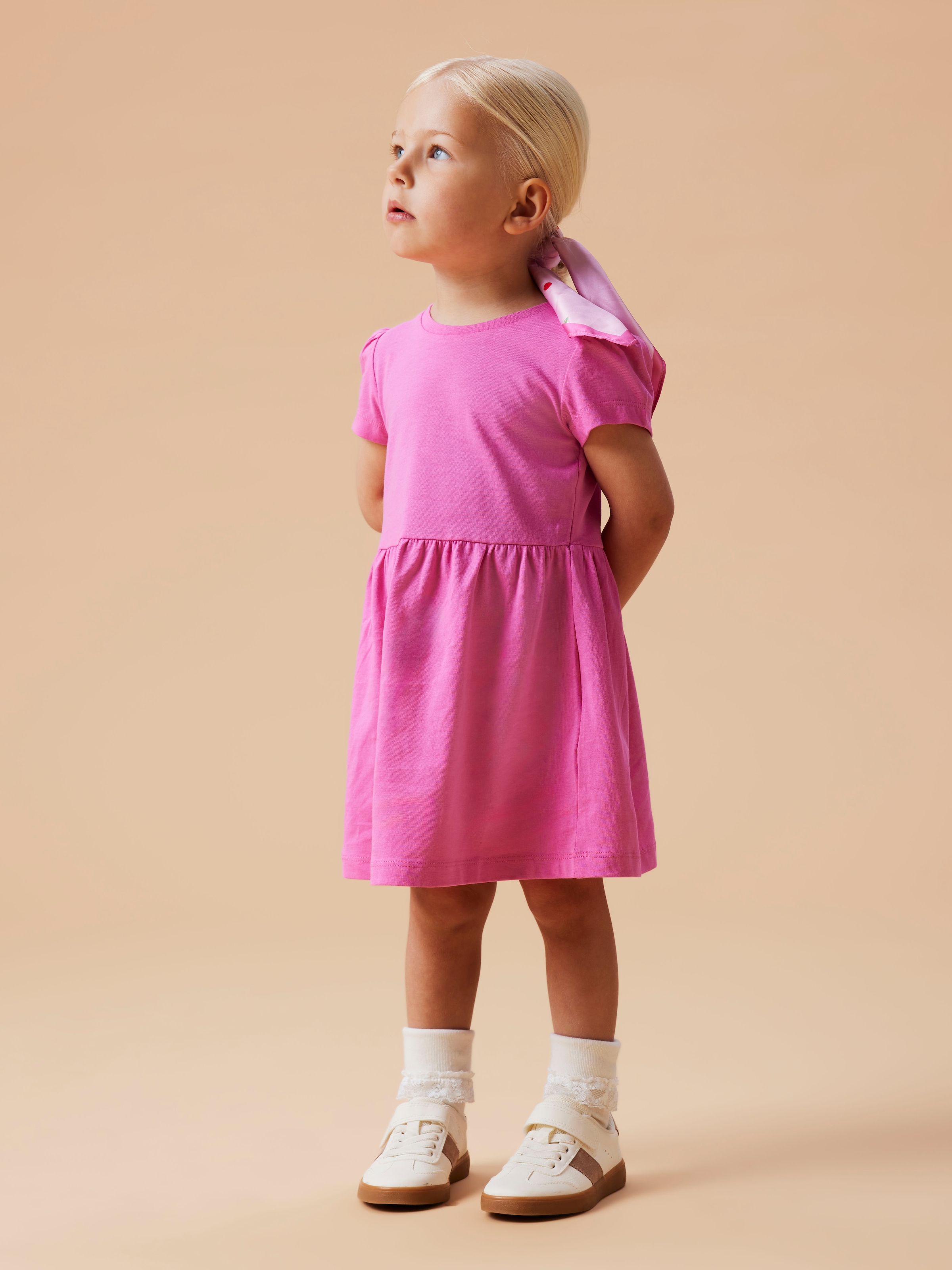 Image of Name It Minikleid "NMFVIVIA SS DRESS NOOS" Baumwolle, kurze Puffärmel