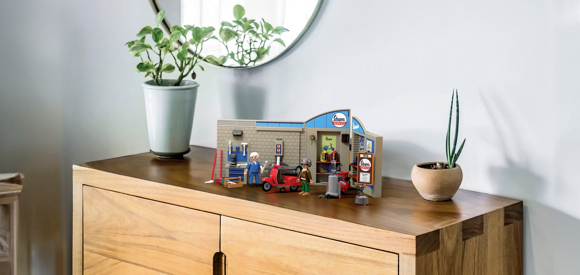 Playmobil® Jeu de construction »60s Vespa Garage (71620), Vespa« fabriqué en Europe