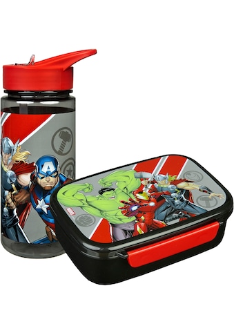Lunchbox »Avengers«, (Set, 2 tlg.), Brotzeitdose & Trinkflasche
