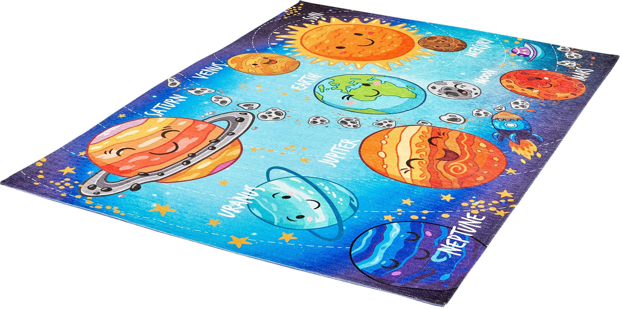 Image of Obsession Kinderteppich »My Torino Kids 230«, rechteckig, 10 mm Höhe, Motiv Weltall, Kinderzimmer bei Ackermann Versand Schweiz