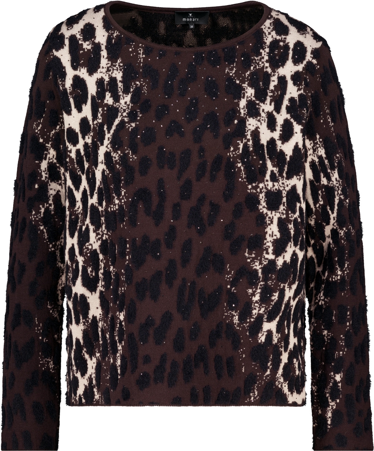 Monari Strickpullover »Pullover Leojacquard« Regular fit mit Strassdetails
