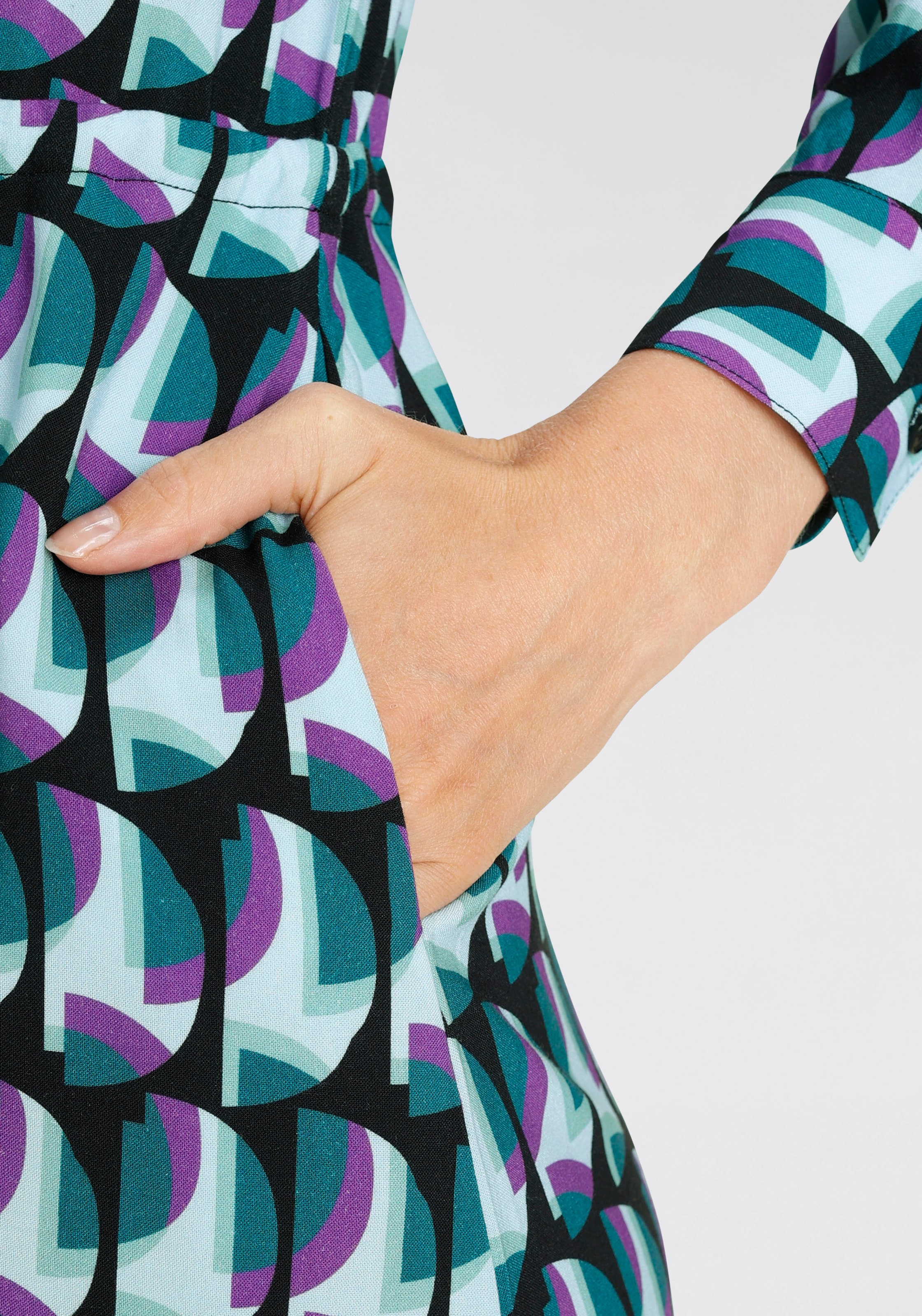 HECHTER PARIS Allover-Print auf Hemdblusenkleid, mit elegantem versandkostenfrei