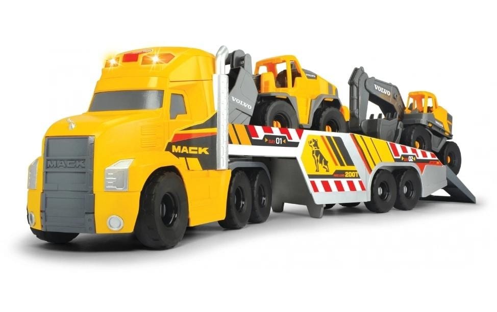 Dickie Toys Spielzeug-LKW »Grosser Mack Truck mit 2 Volvo Fahrzeugen«