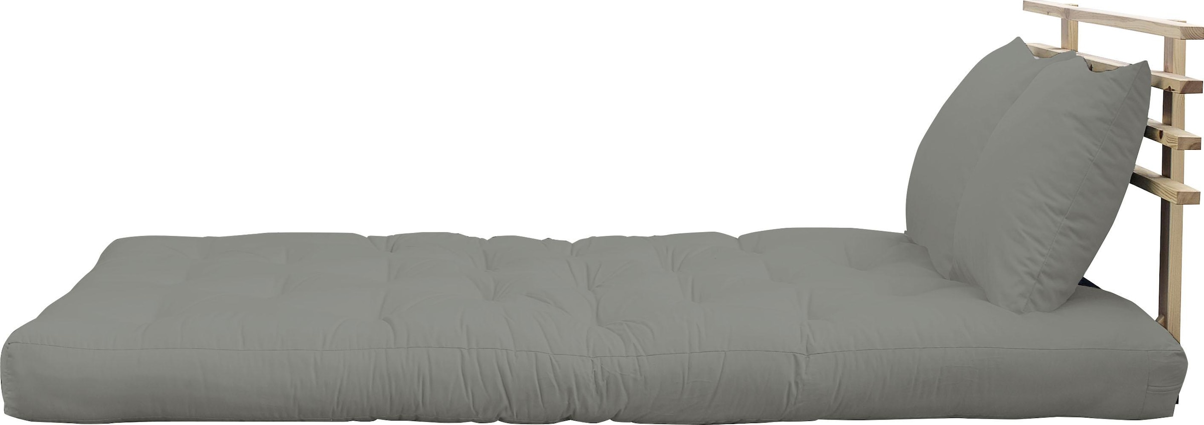 Karup Design Schlafsofa »Shinsano, futonstil, Rückenrahmen und zweiteiligem Kissenset« aus massivem Kiefernholz, faltbarer Matratze, multifunktional, Scandi