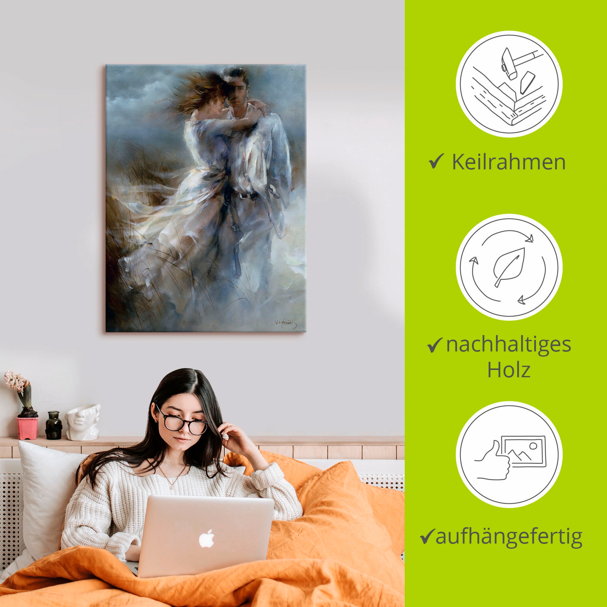 Artland Leinwandbild »Private Bekanntgabe« Paar 1 Stk. tlg. auf Holzrahmen gespannt