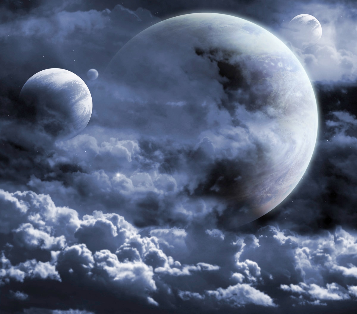 Image of Papermoon Fototapete "Wolken mit Monden"