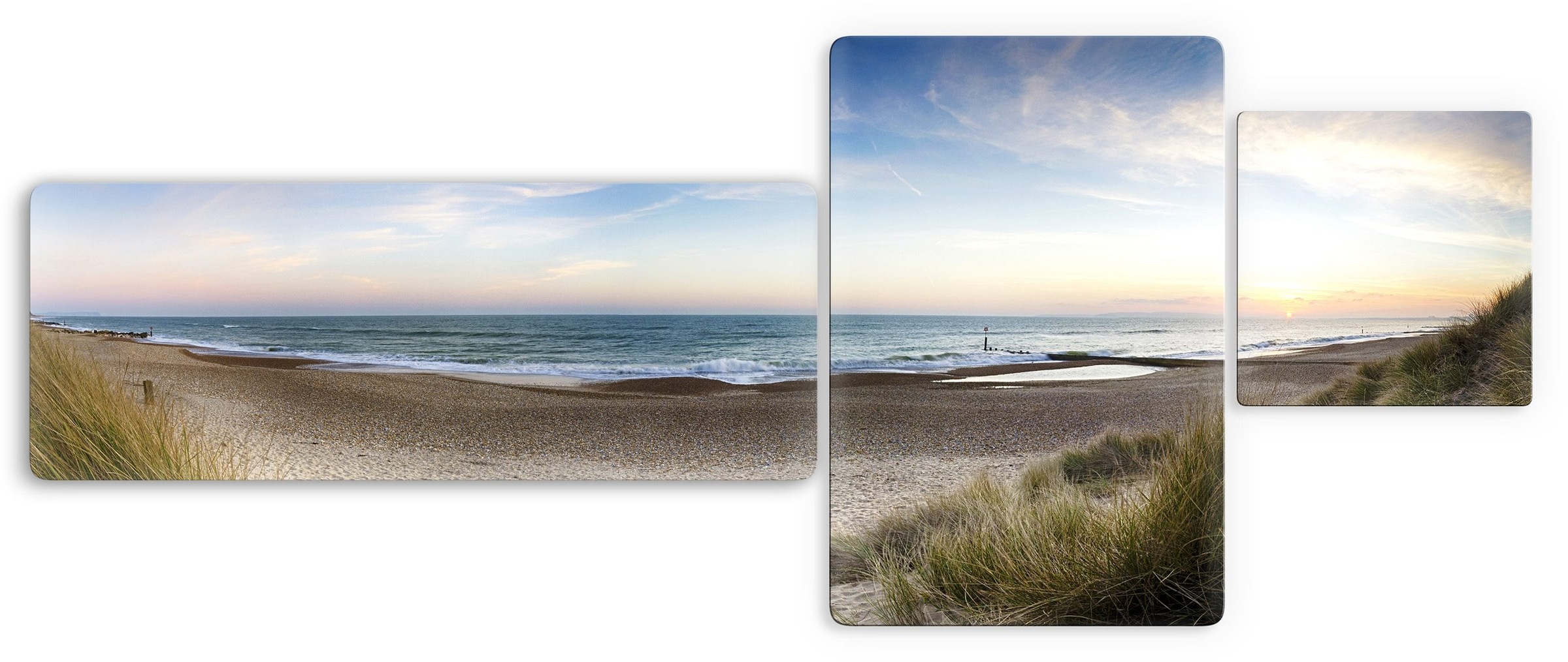 Image of Wall-Art Glasbild »Strandpanorama«, 3-tlg. bei Ackermann Versand Schweiz