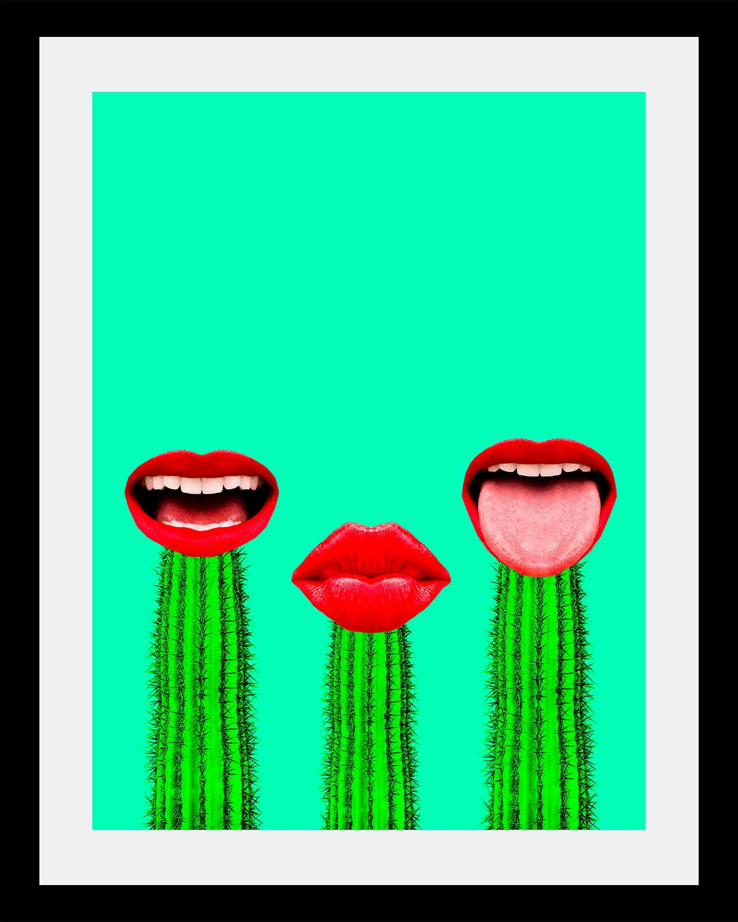 Image of queence Bild "Mund" Bilder von Frauen Bilder von Männern Gesicht Humor HD Premium Poster-Druck inkl. Holzrahmen