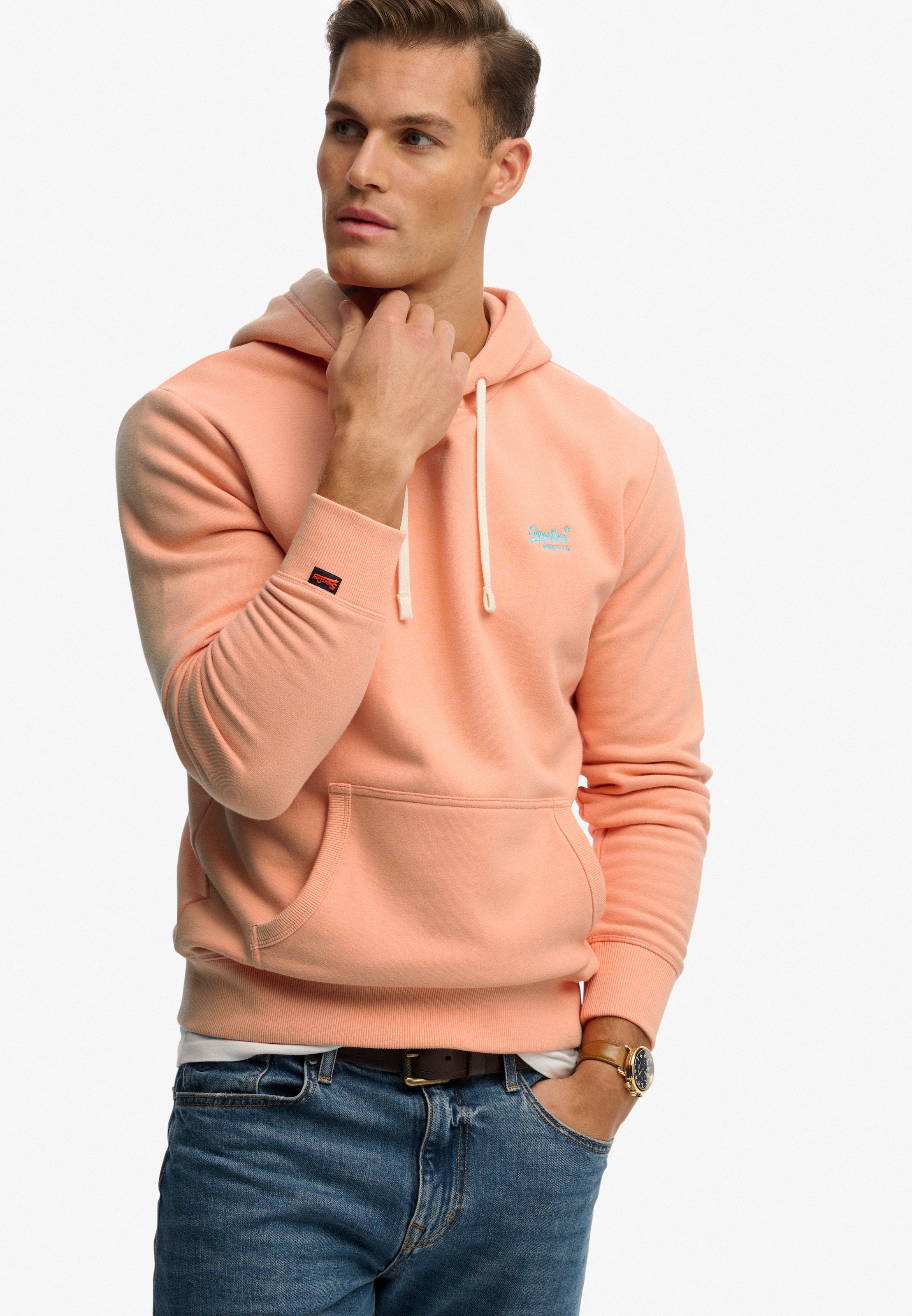 Superdry Sweat à capuche »Essential Logo Classic Hood«, mélange de coton, coupe ample
