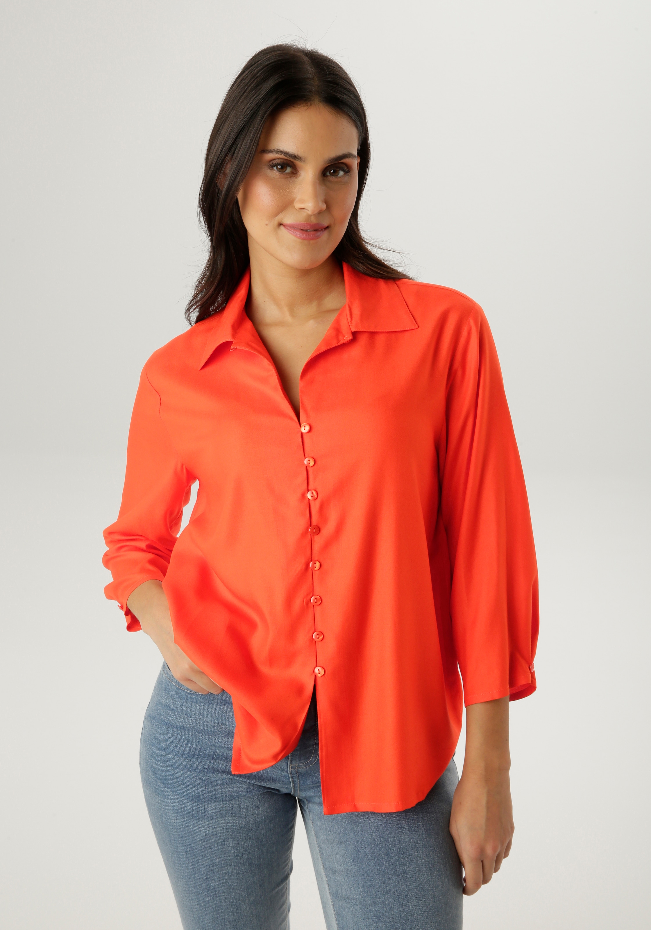 Image of Aniston SELECTED Hemdbluse mit Hemdkragen und 3/4-langen Ärmeln