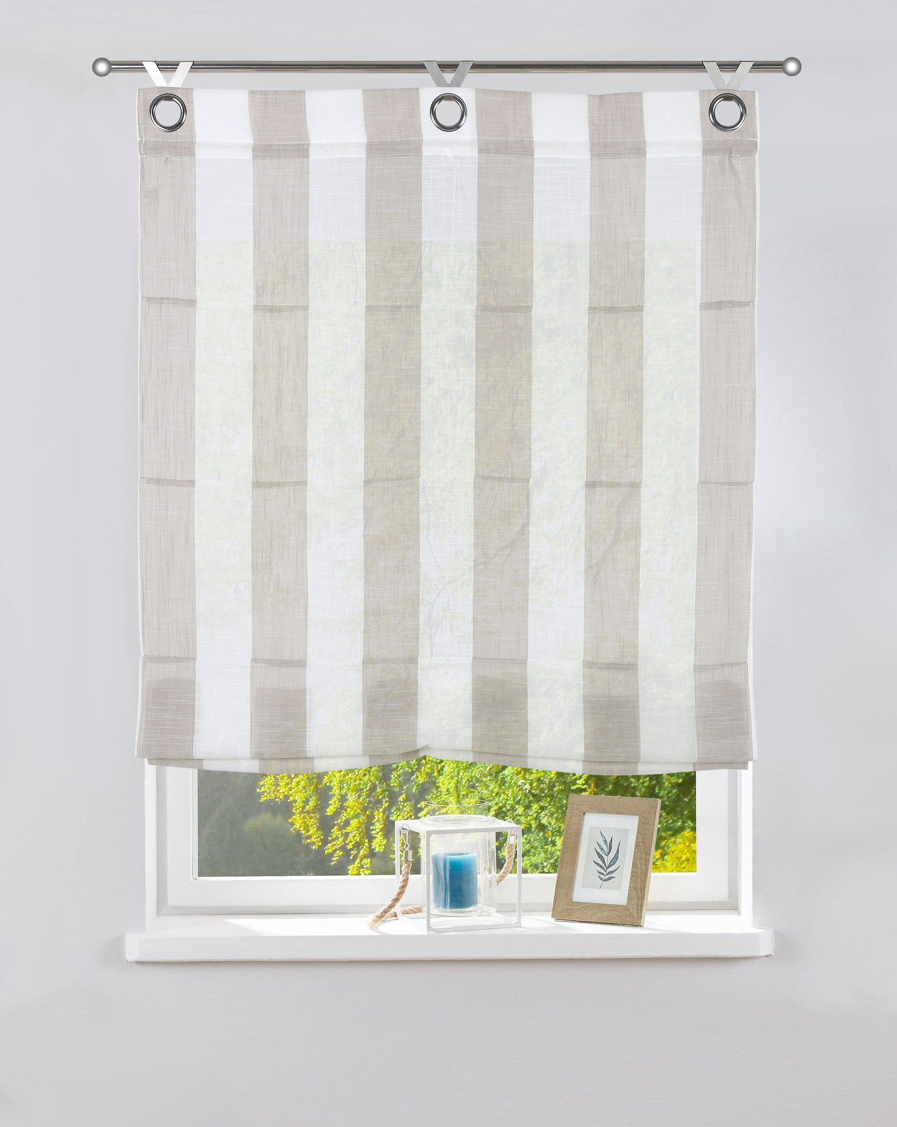 Image of andas Raffrollo »Tara«, mit Hakenaufhängung, ohne Bohren, halbtransparent, monochrom, verschiedene Grössen bei Ackermann Versand Schweiz