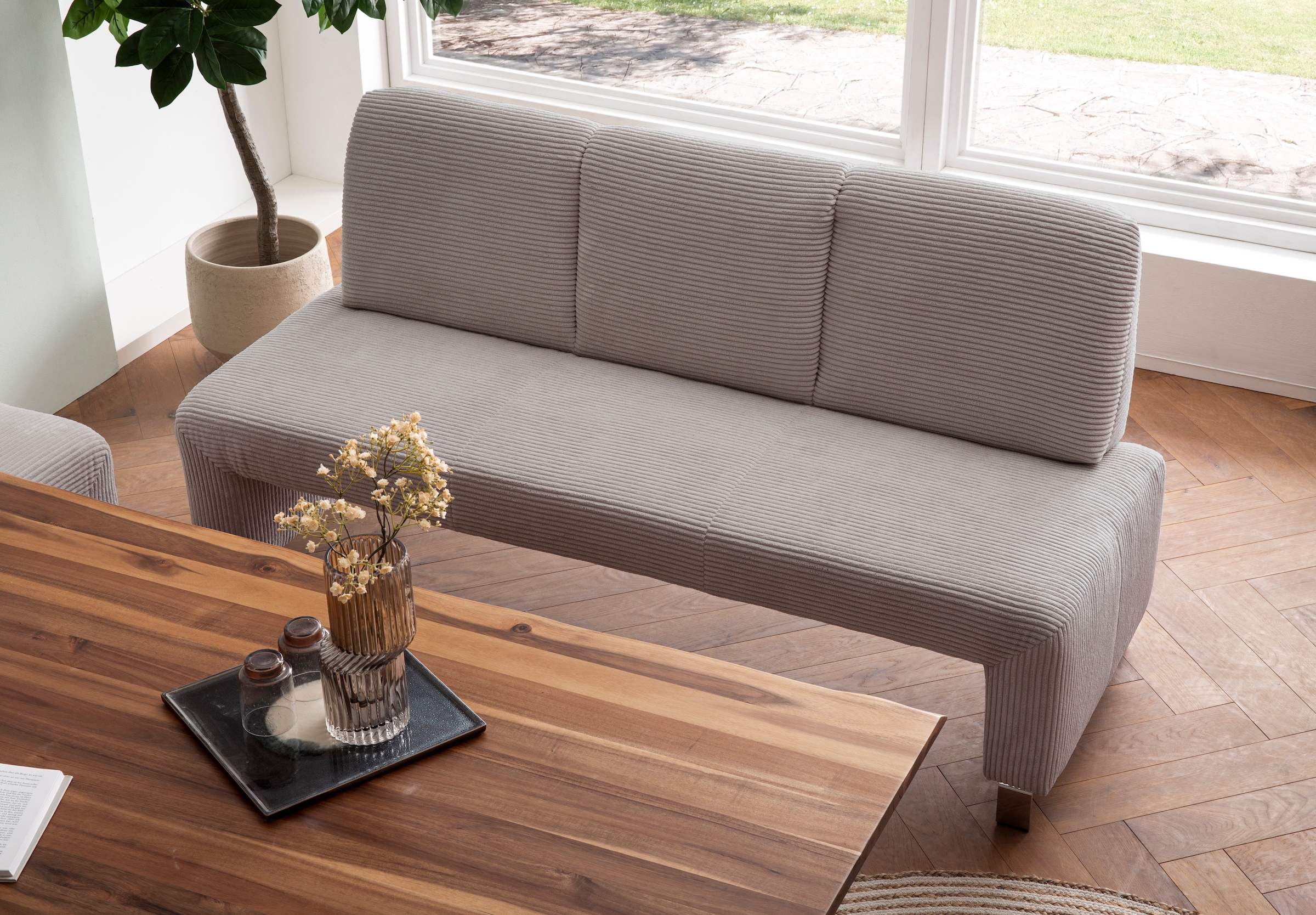 exxpo - sofa fashion Polsterbank »Intenso, Sitzbank, Breite 182 cm, wahlweise in Leder oder Textil«, hohe Bodenfreiheit, frei im Raum stellbar, hoher Sitzkomfort