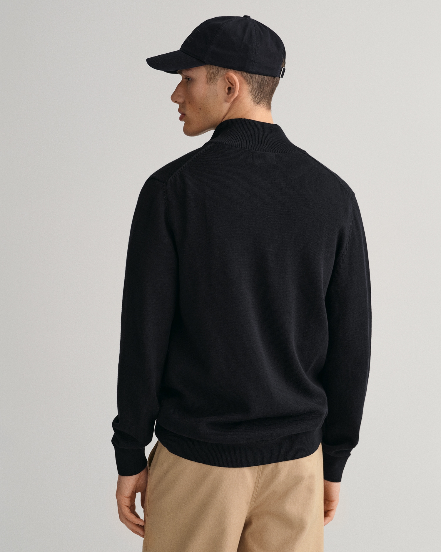 Gant Cardigan »CASUAL COTTON ZIP CARDIGAN« Mit Rippbündchen an Stehkragen, Ärmeln und Saum