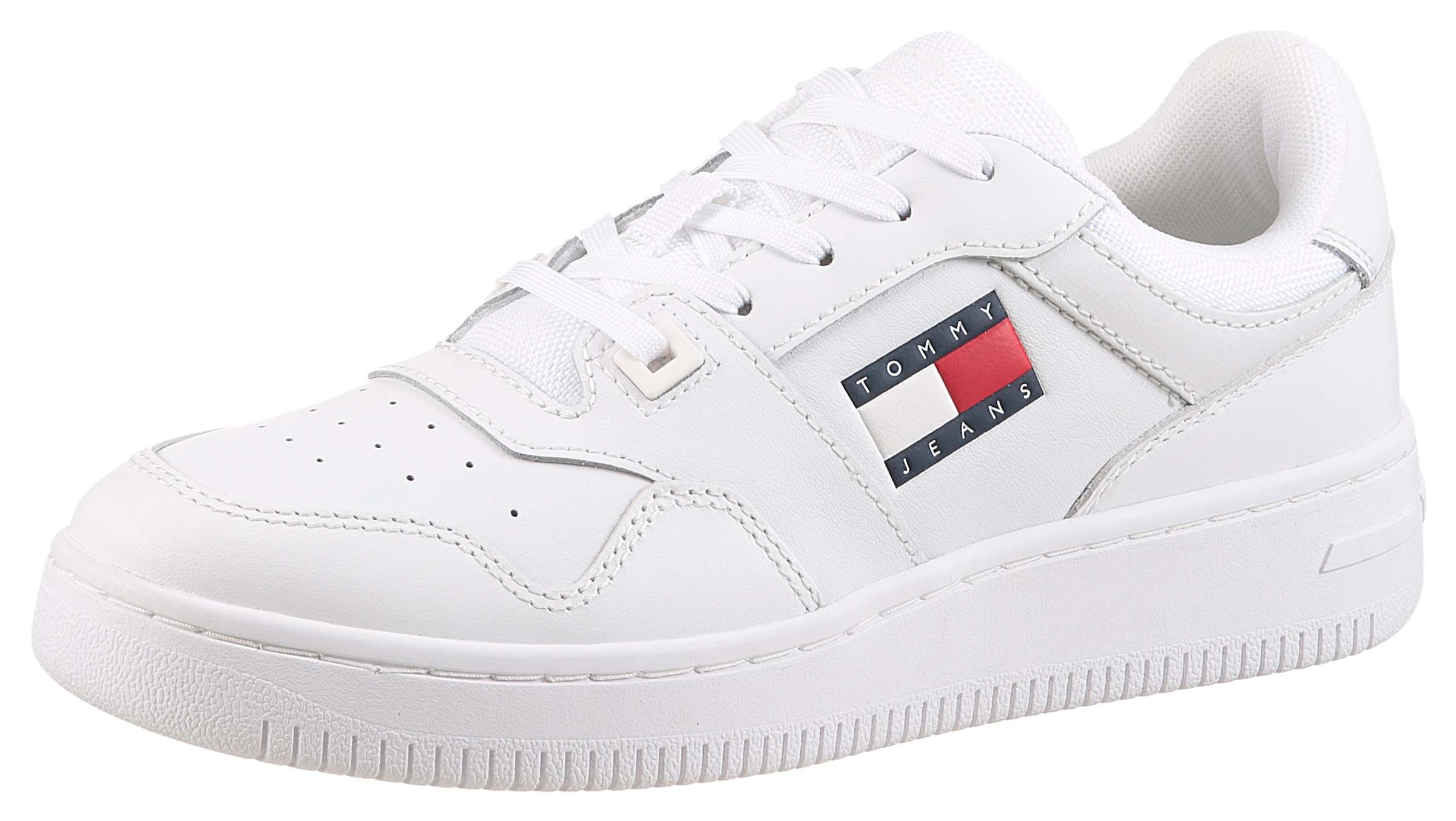Image of Tommy Jeans Plateausneaker "TJW RETRO BASKET", Freizeitschuh, Halbschuh, Schnürer mit seitlicher Logoflagge