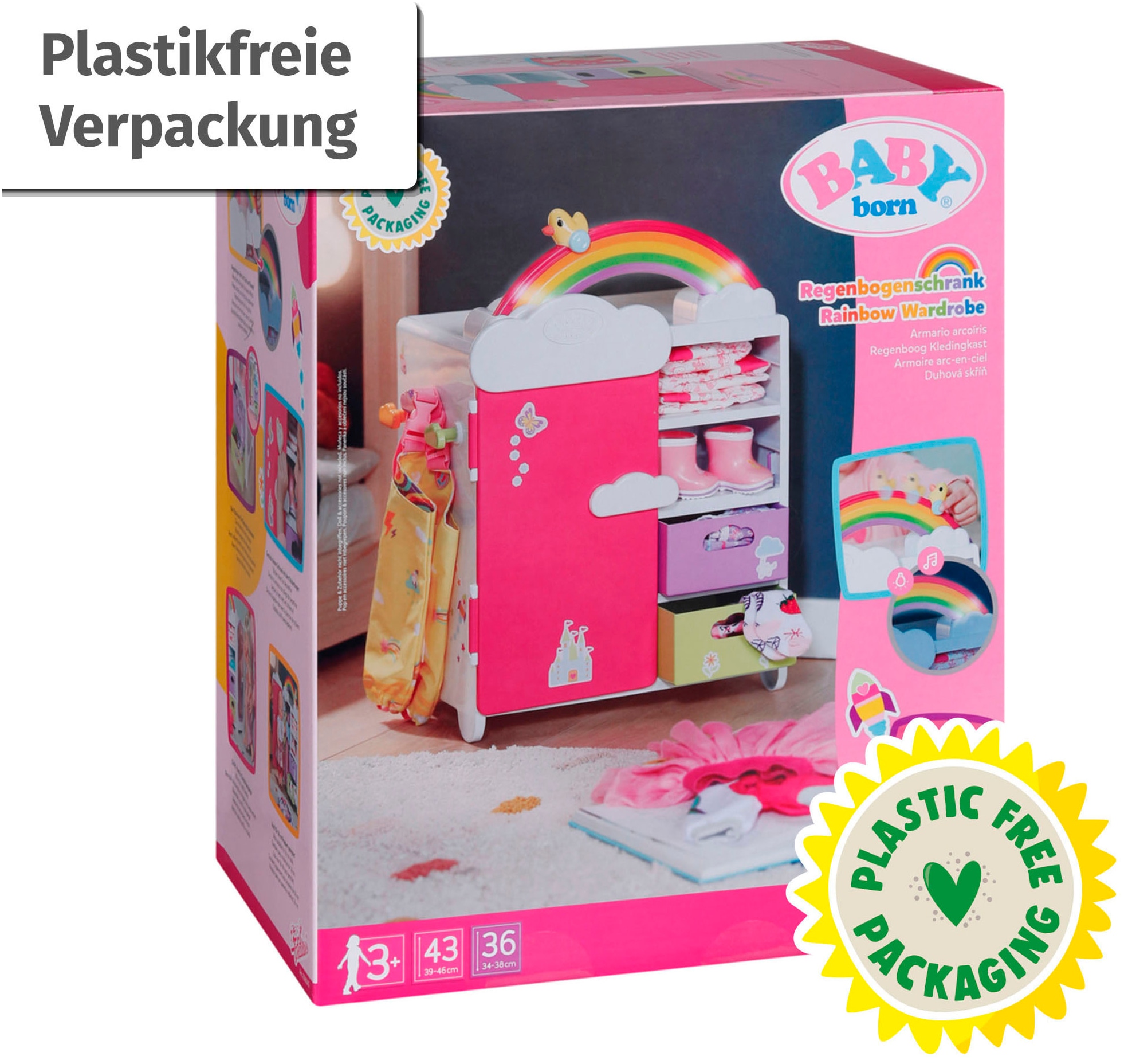 Baby Born Armoire à vêtements de poupée »Regenbogen« mit Licht- und Soundeffekt