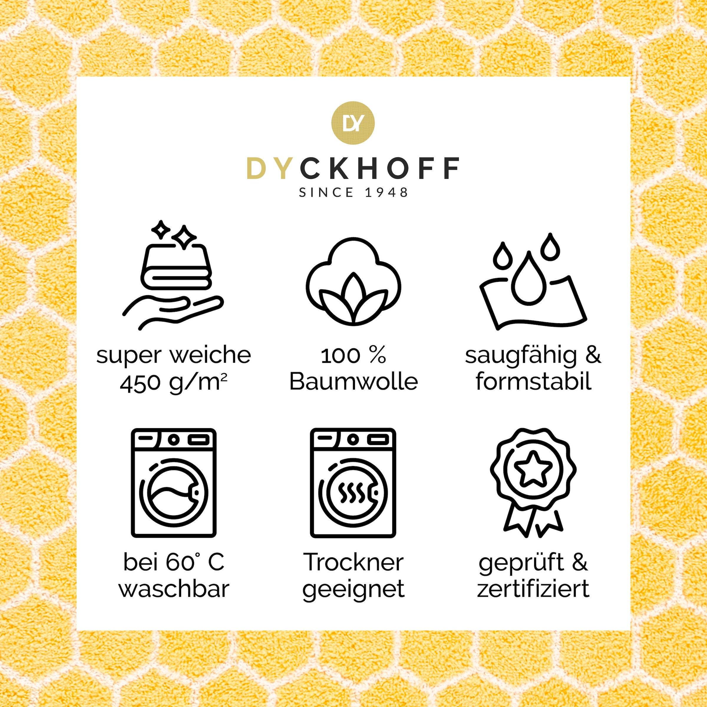 Dyckhoff Handtuch Set »Pure Natural Honey« Set 6 Frottier BIO Baumwolle, GOTS