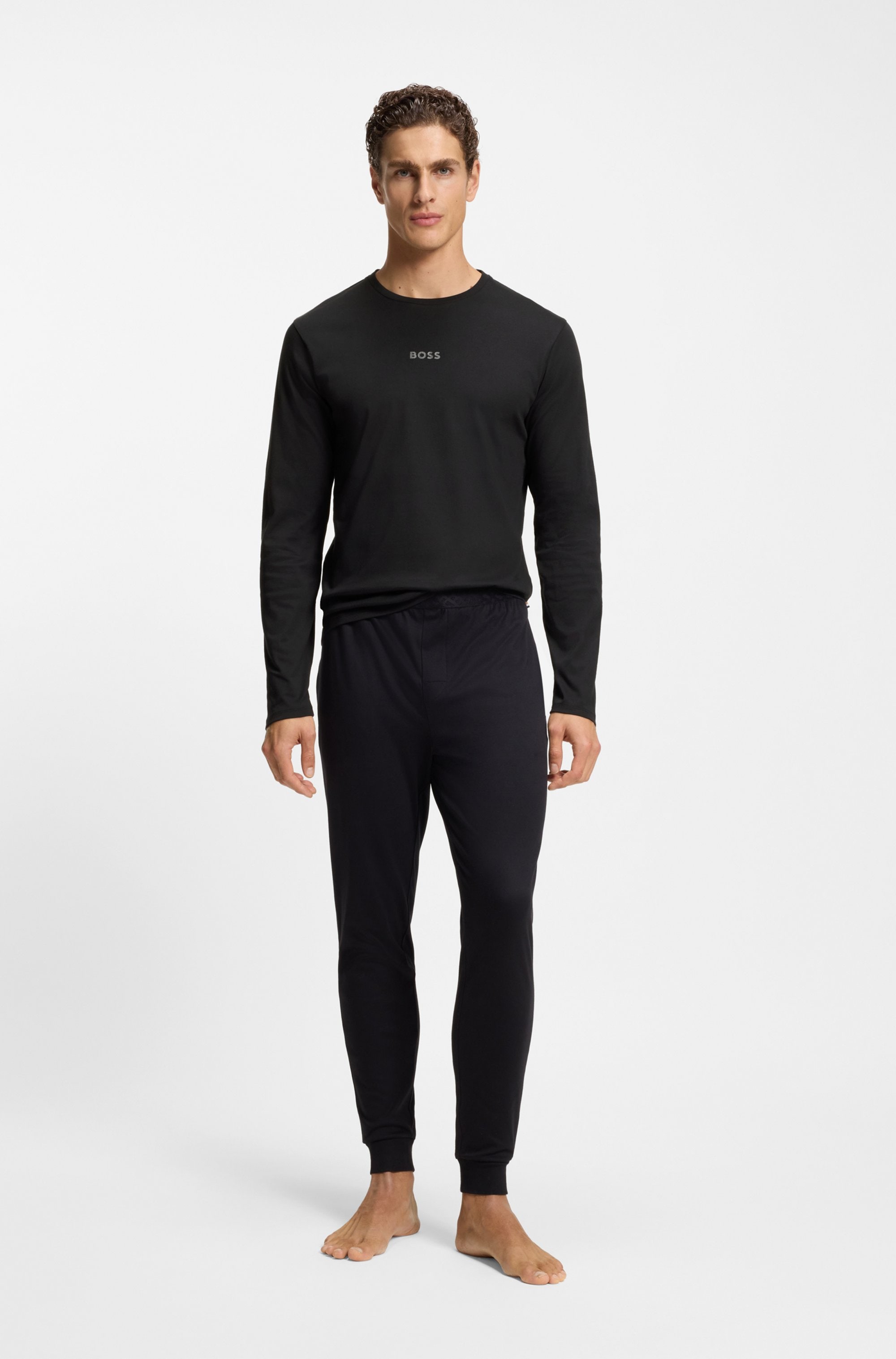 BOSS Pyjama »Xmas Long Set« Neuheit, mit dezentem Logo, normale Passform